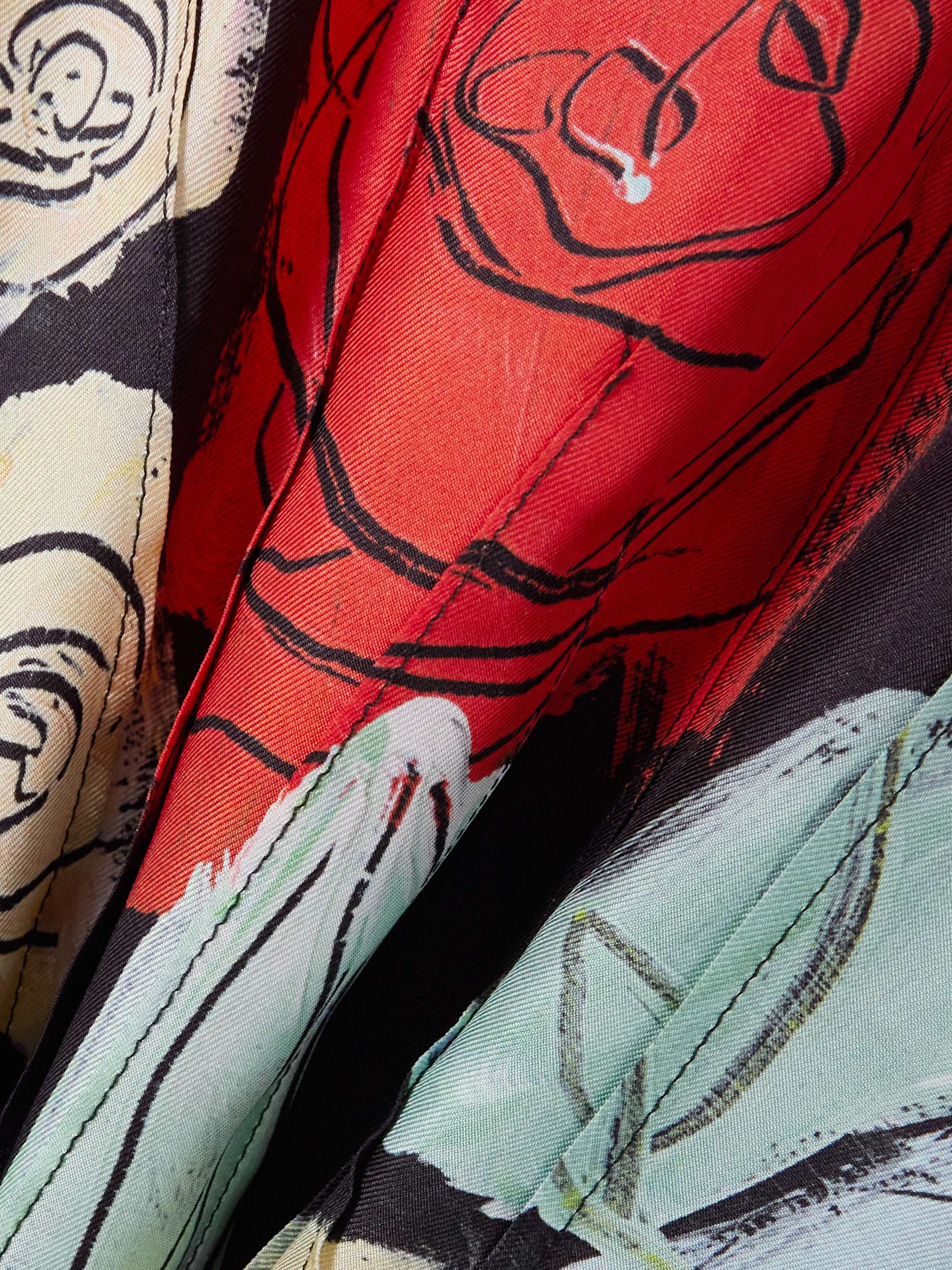 Floral-print silk-twill midi dress view