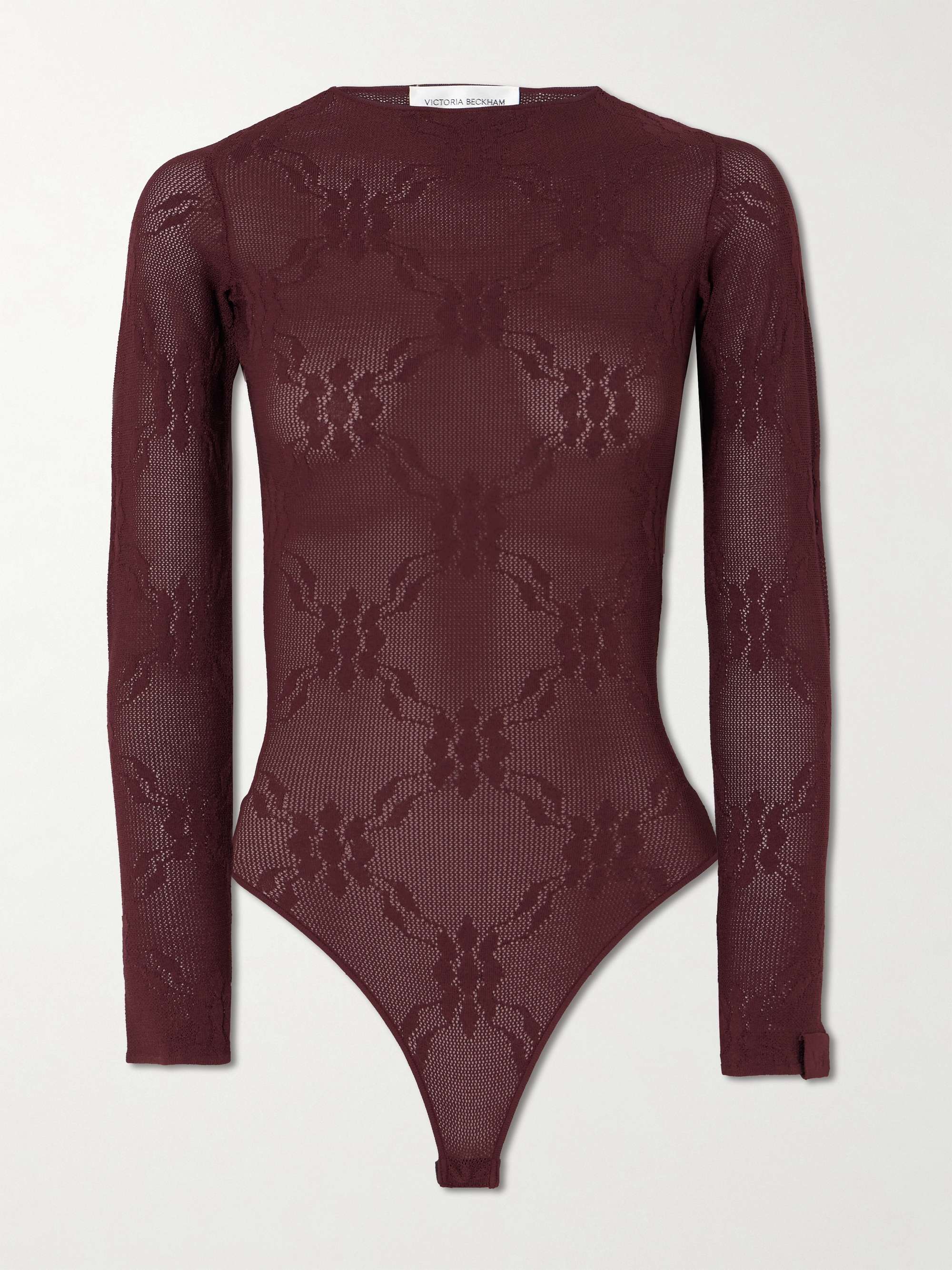 Open-back embroidered open-knit bodysuit view