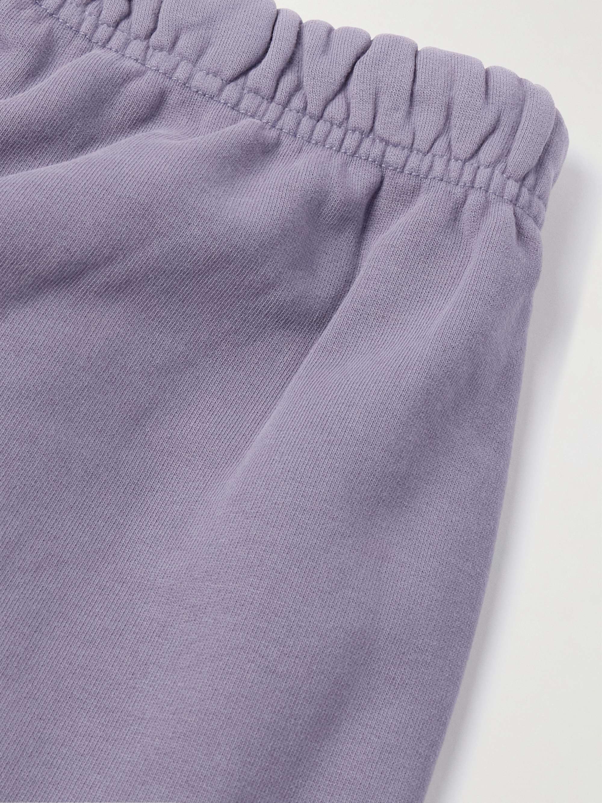 Wide-Leg Logo-Appliquéd Cotton-Jersey Drawstring Shorts view