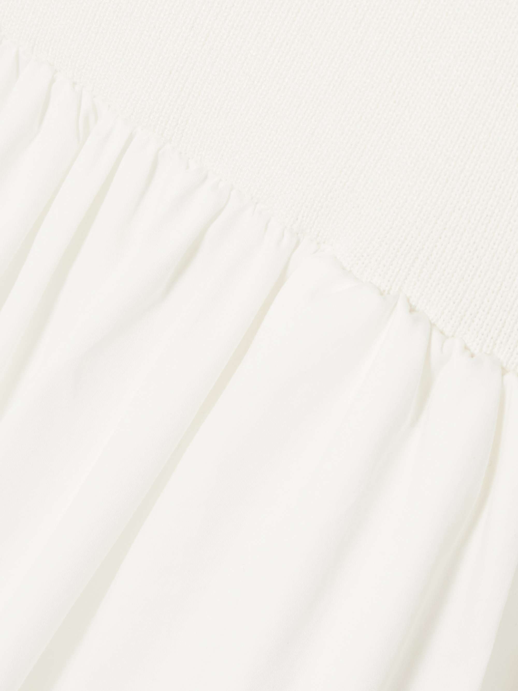 Cutout stretch-knit and cotton-poplin maxi dress view
