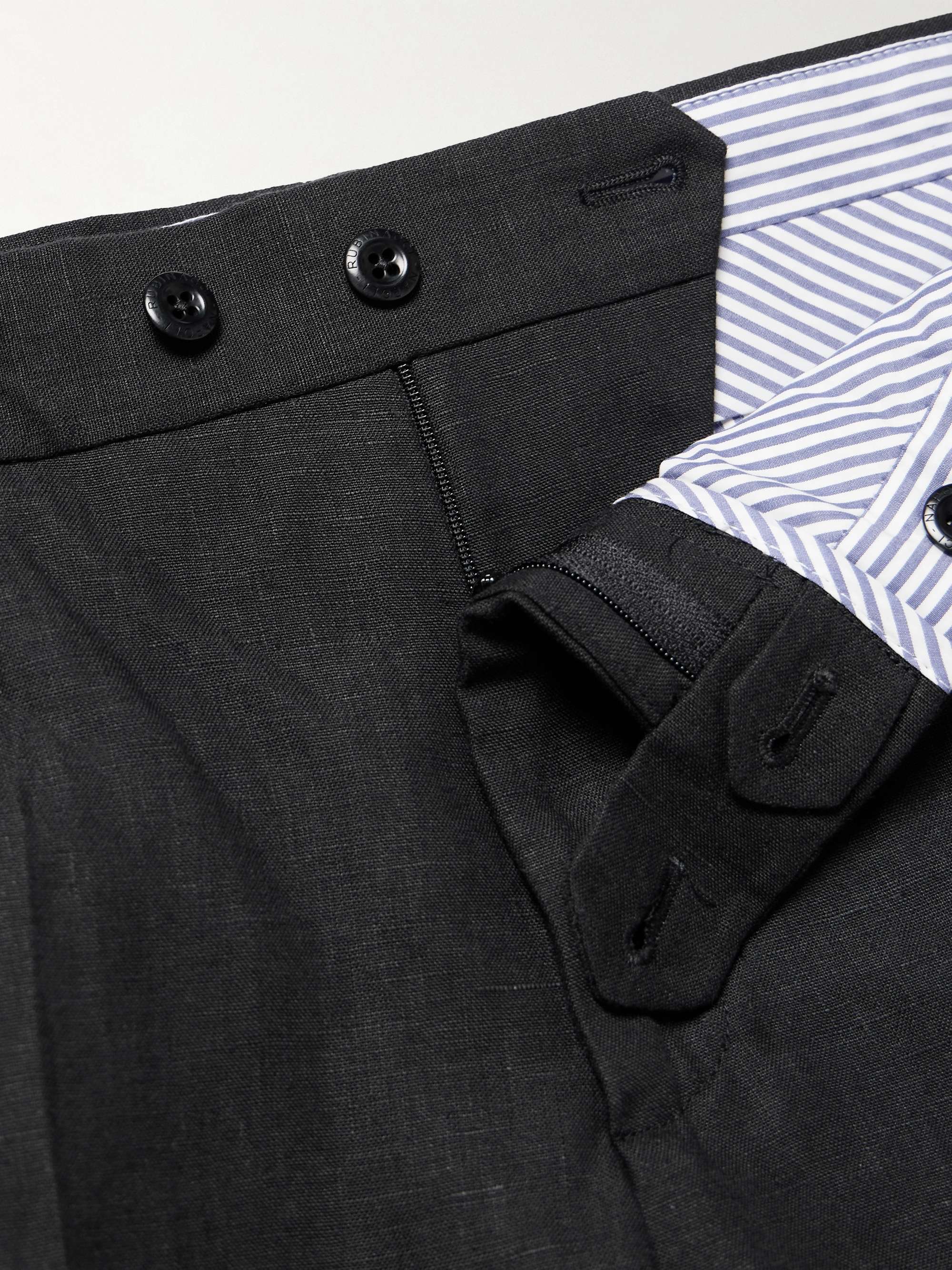 Mod Luca Slim-Fit Straight-Leg Linen Trousers view