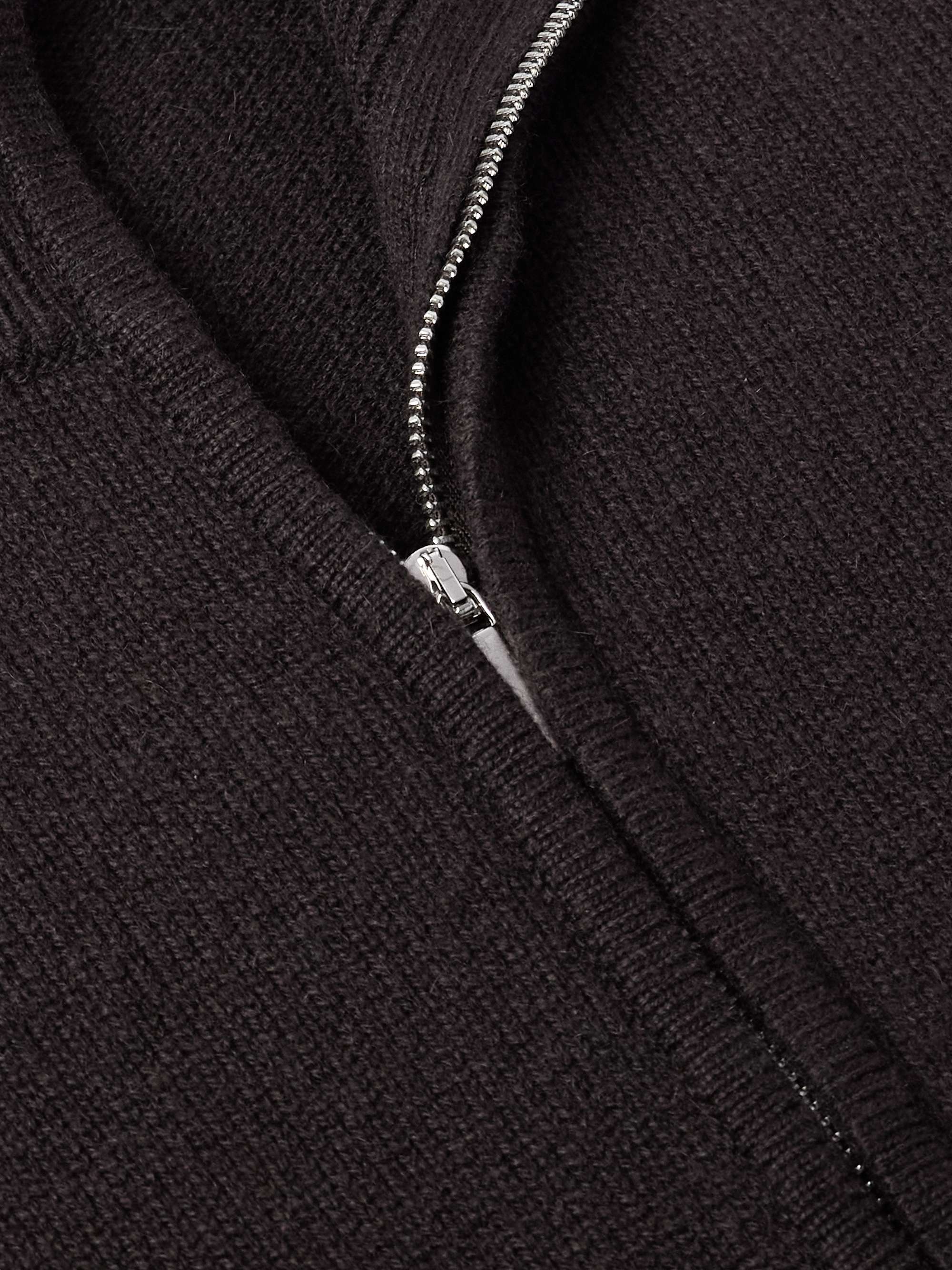 Ribbed Cashmere Zip-Up Cardigan view
