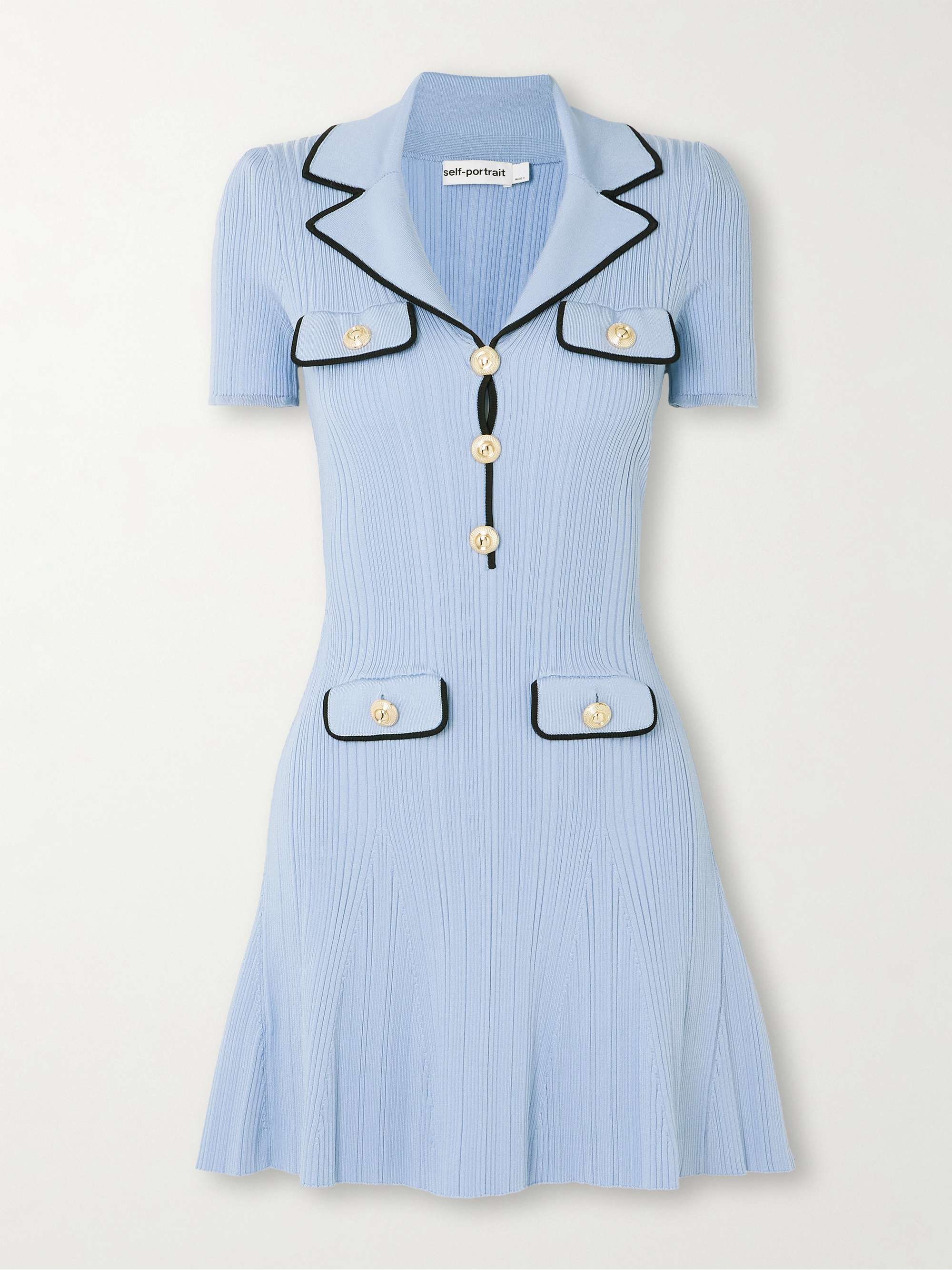 Ribbed-knit mini dress view