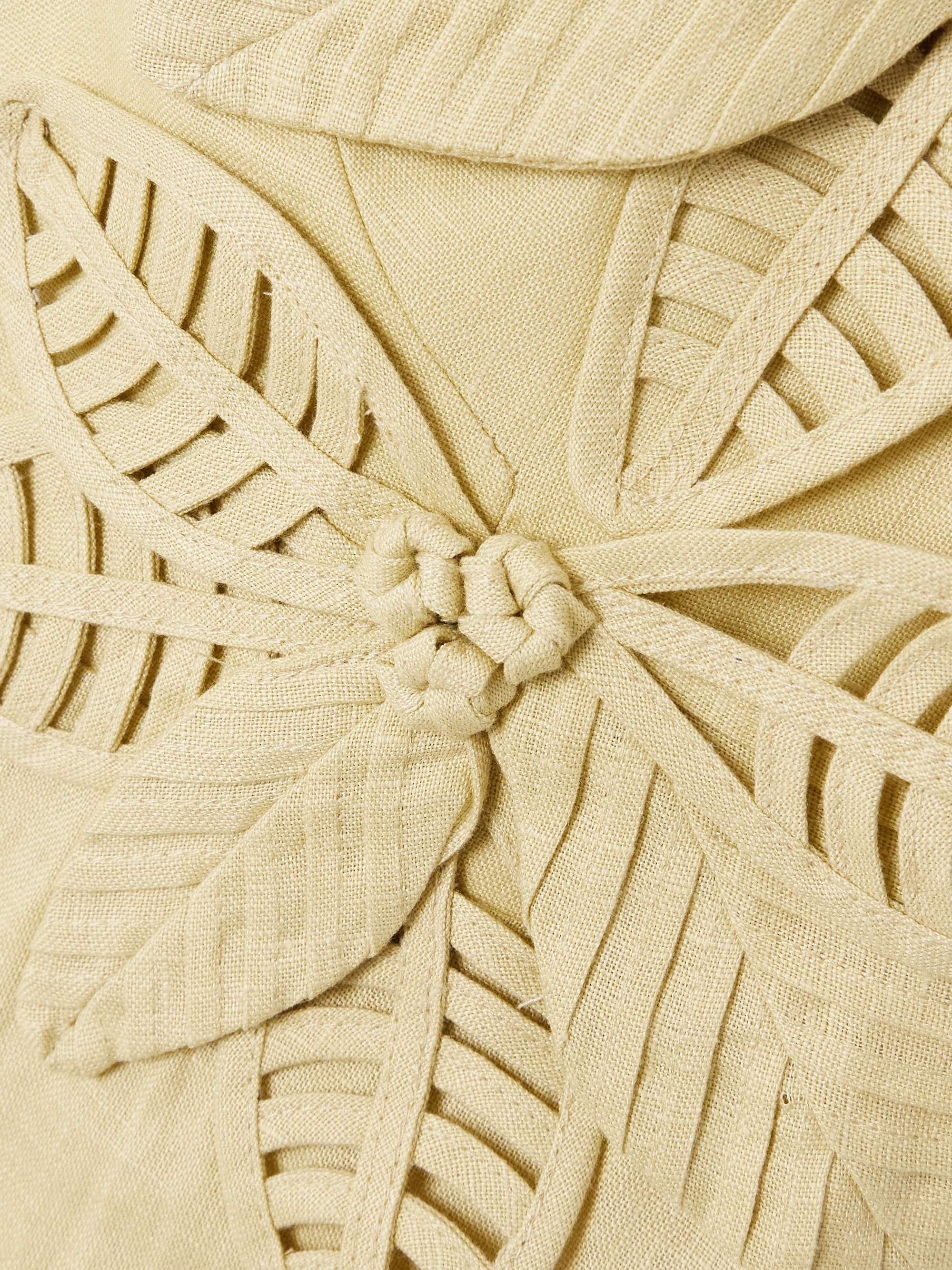 Appliquéd linen midi dress view