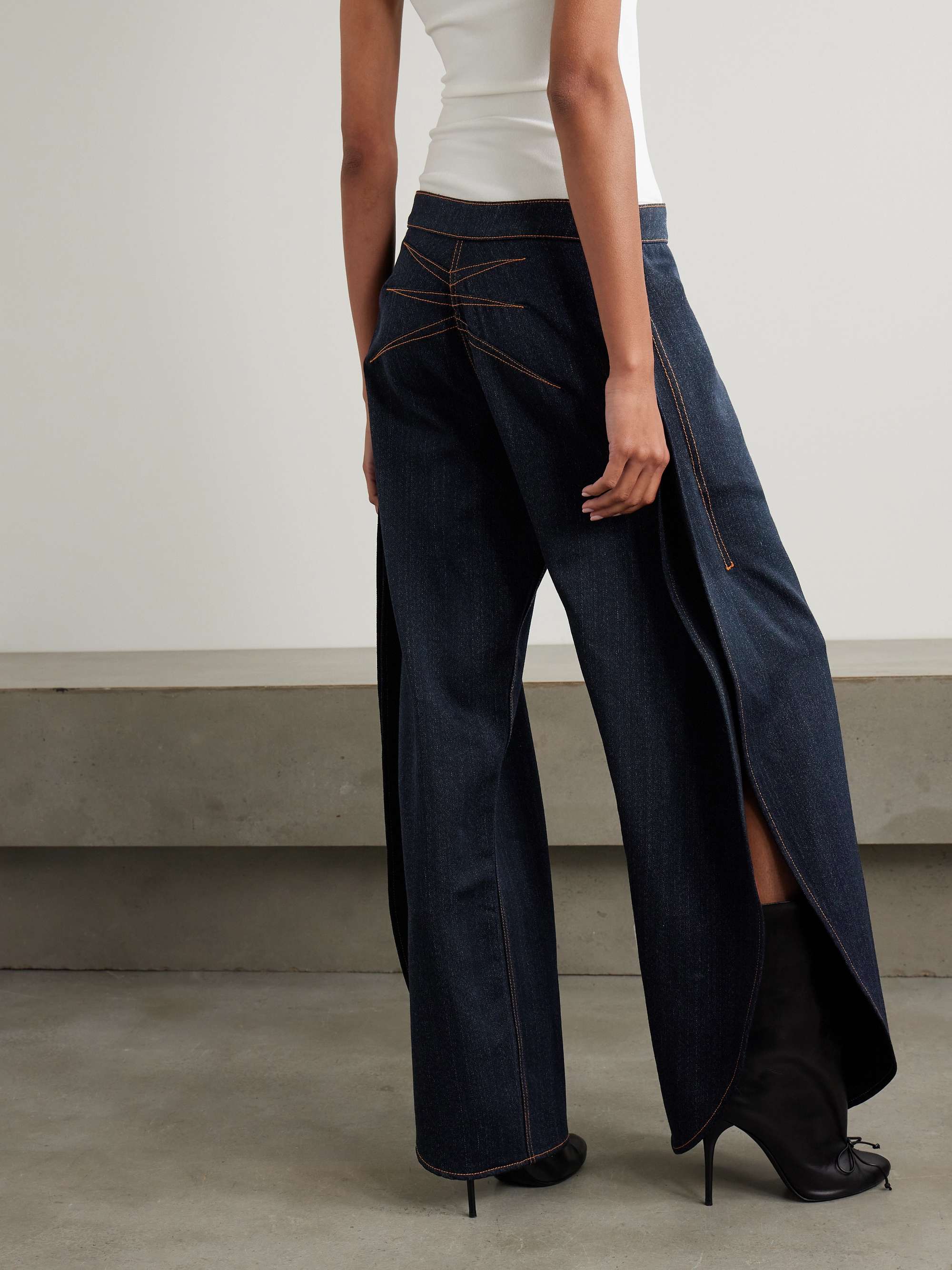 Layered low-rise wide-leg jeans view