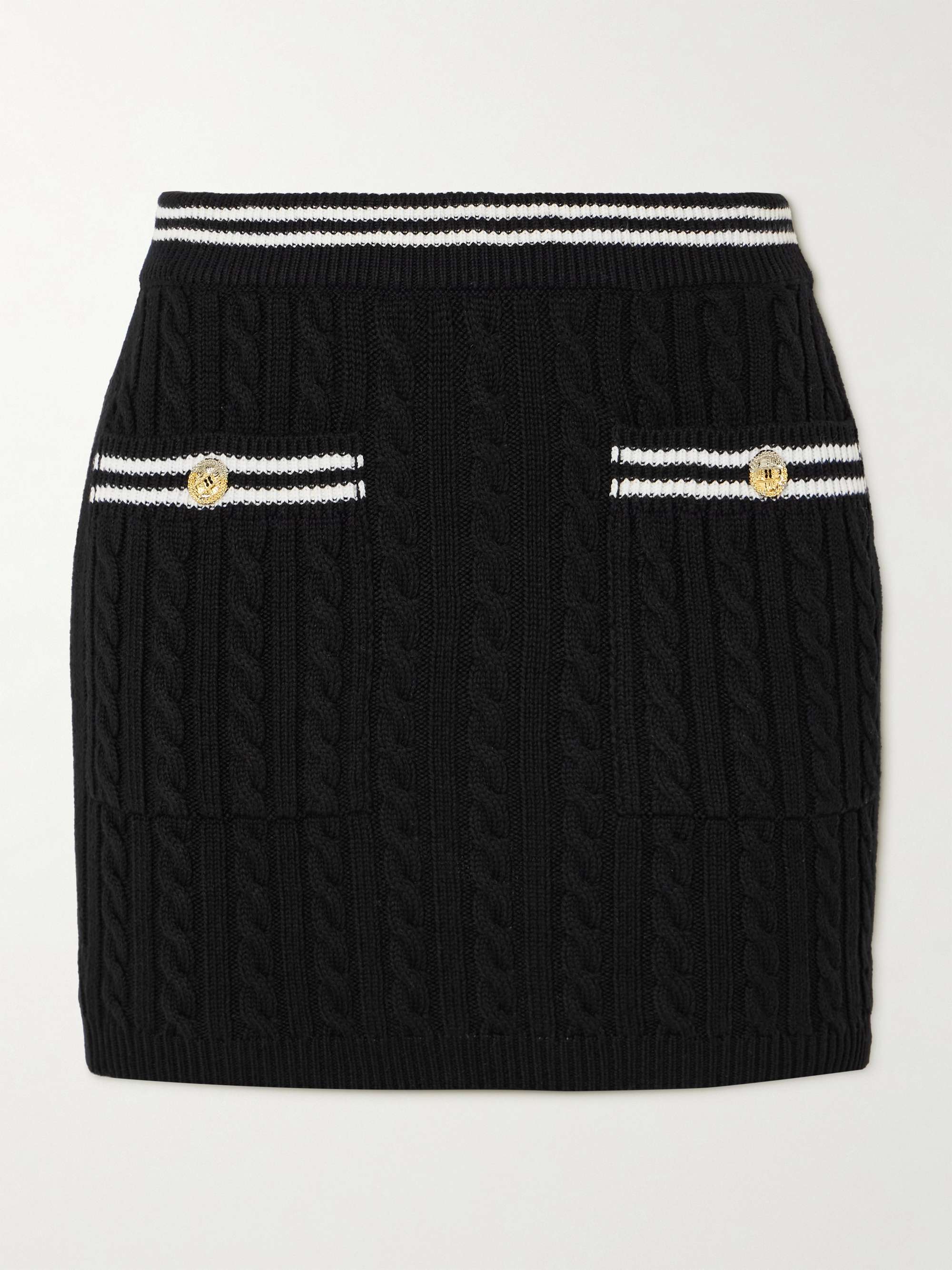 Cable-knit cotton mini skirt view