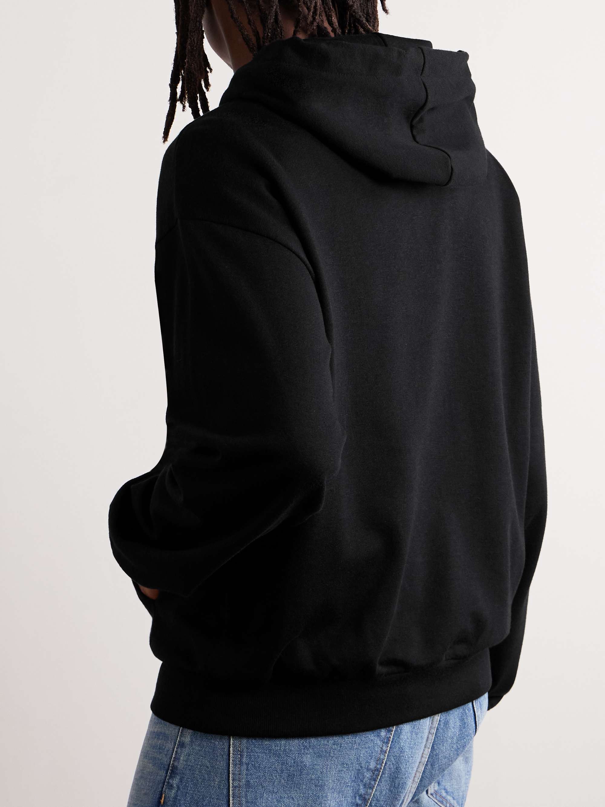 Logo-Embroidered Cotton and Cashmere-Blend Hoodie view