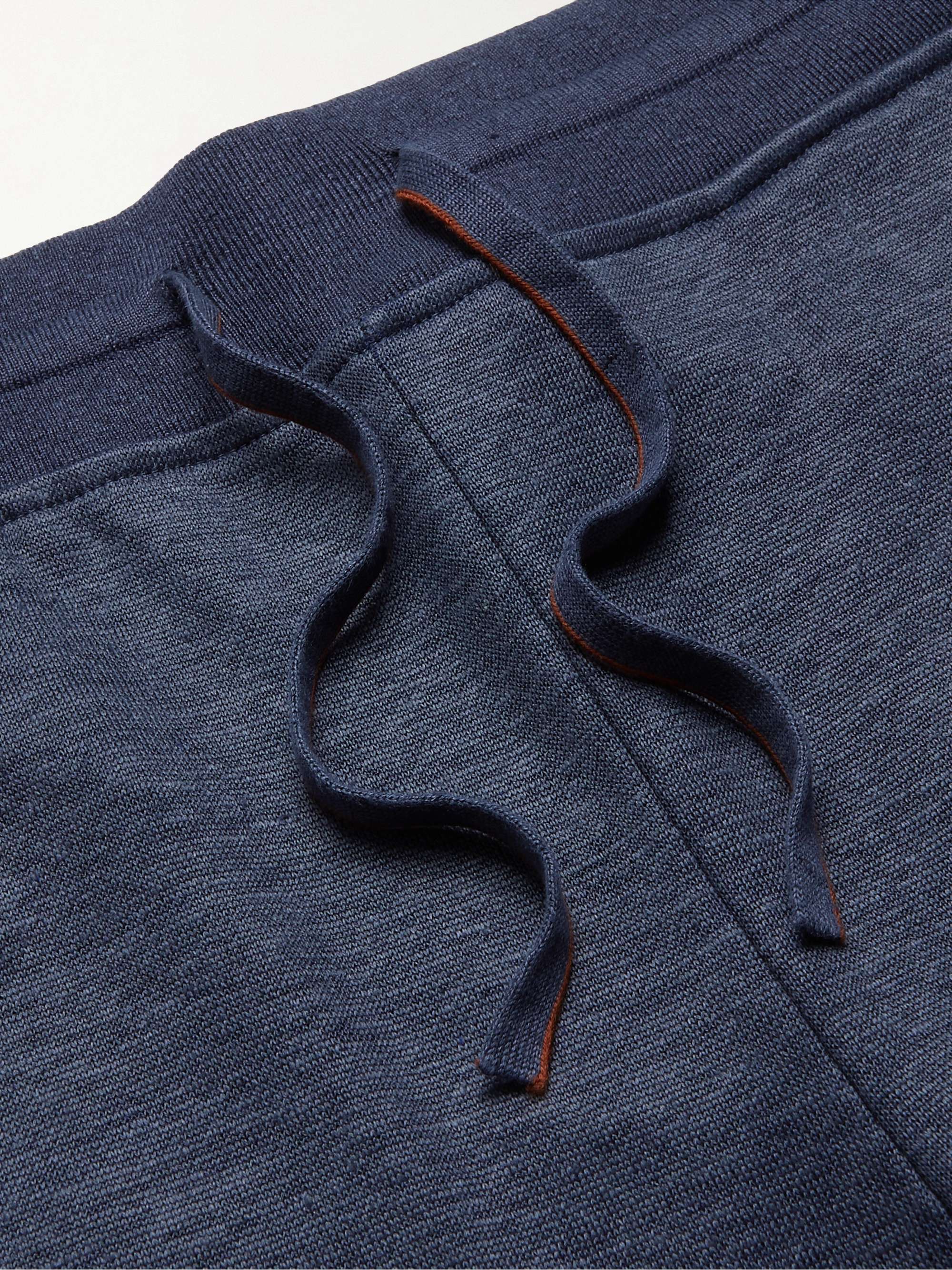Tapered Stretch Linen-Blend Sweatpants view