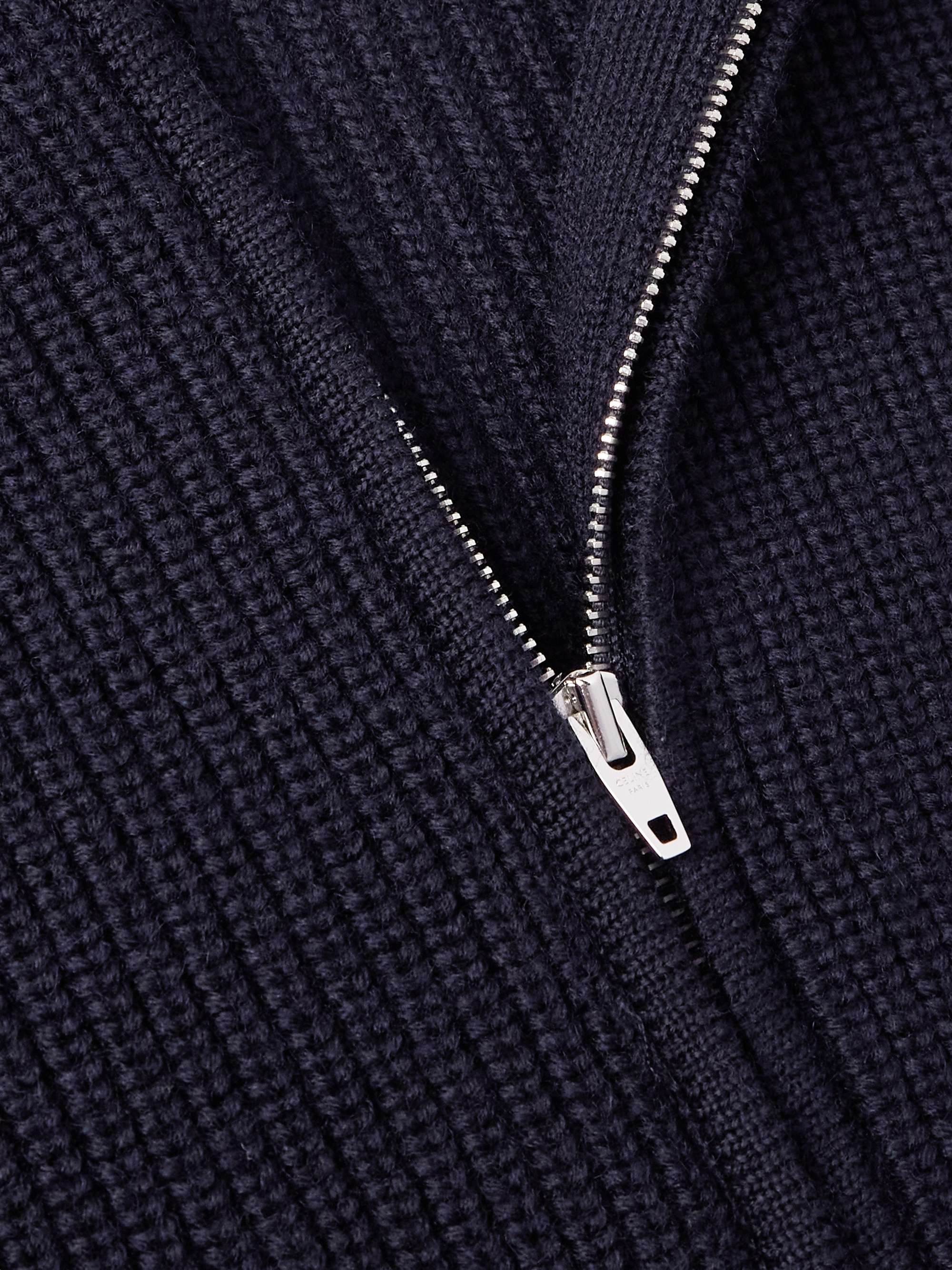 Logo-Appliquéd Wool Zip-Up Hoodie view