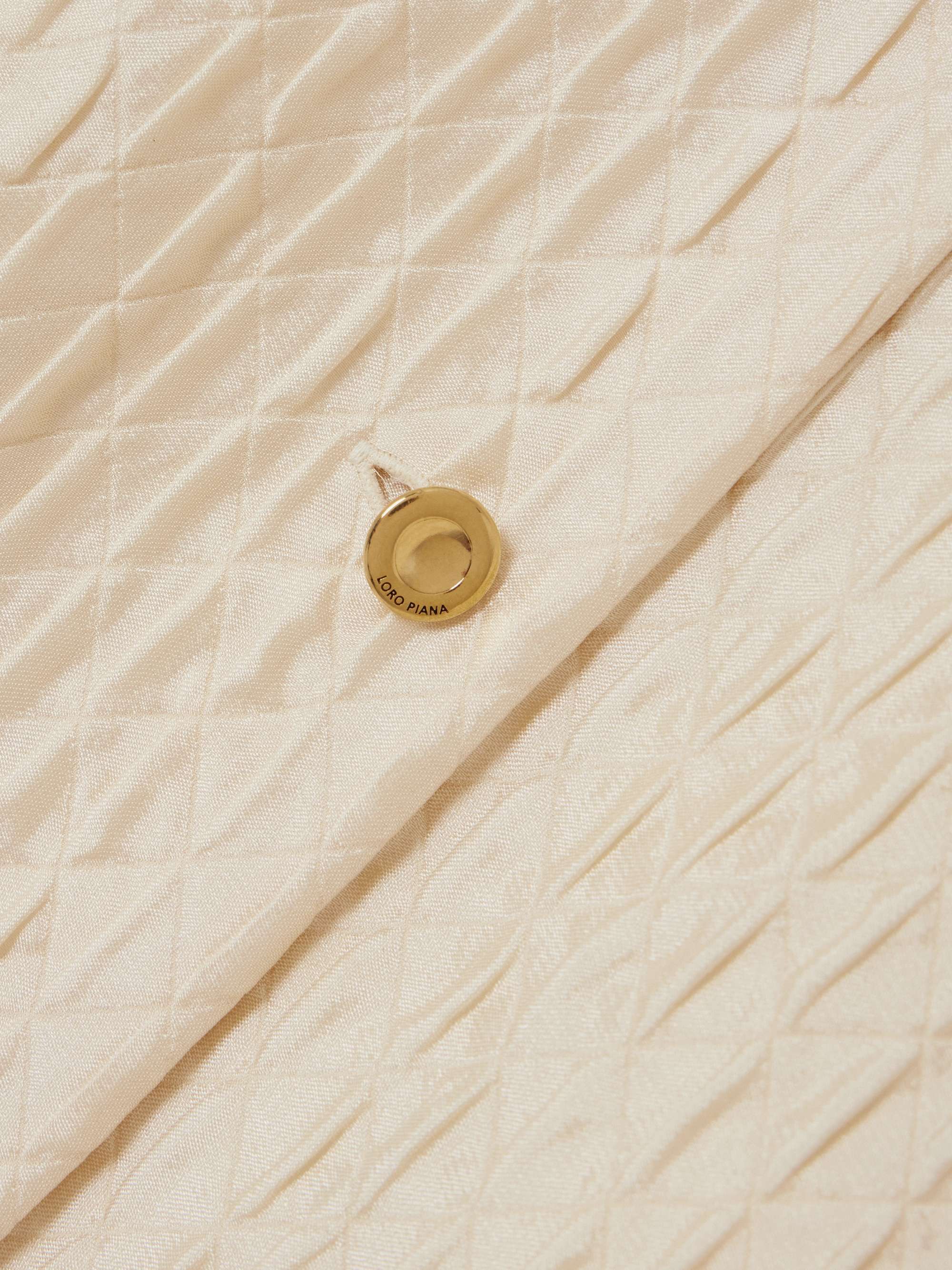 Cropped quilted silk-cloqué jacket view