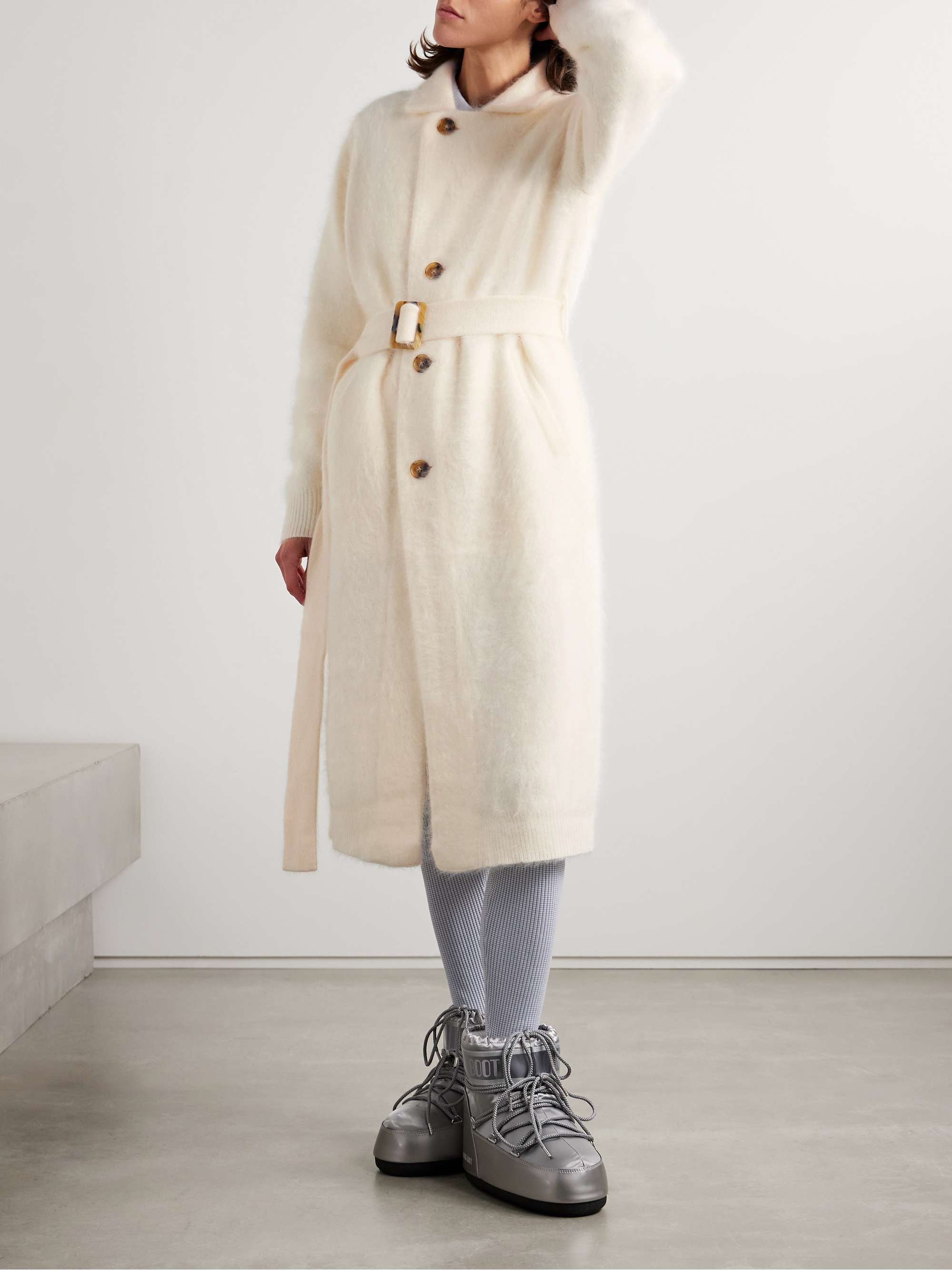 Grizzly belted brushed-cashmere coat view