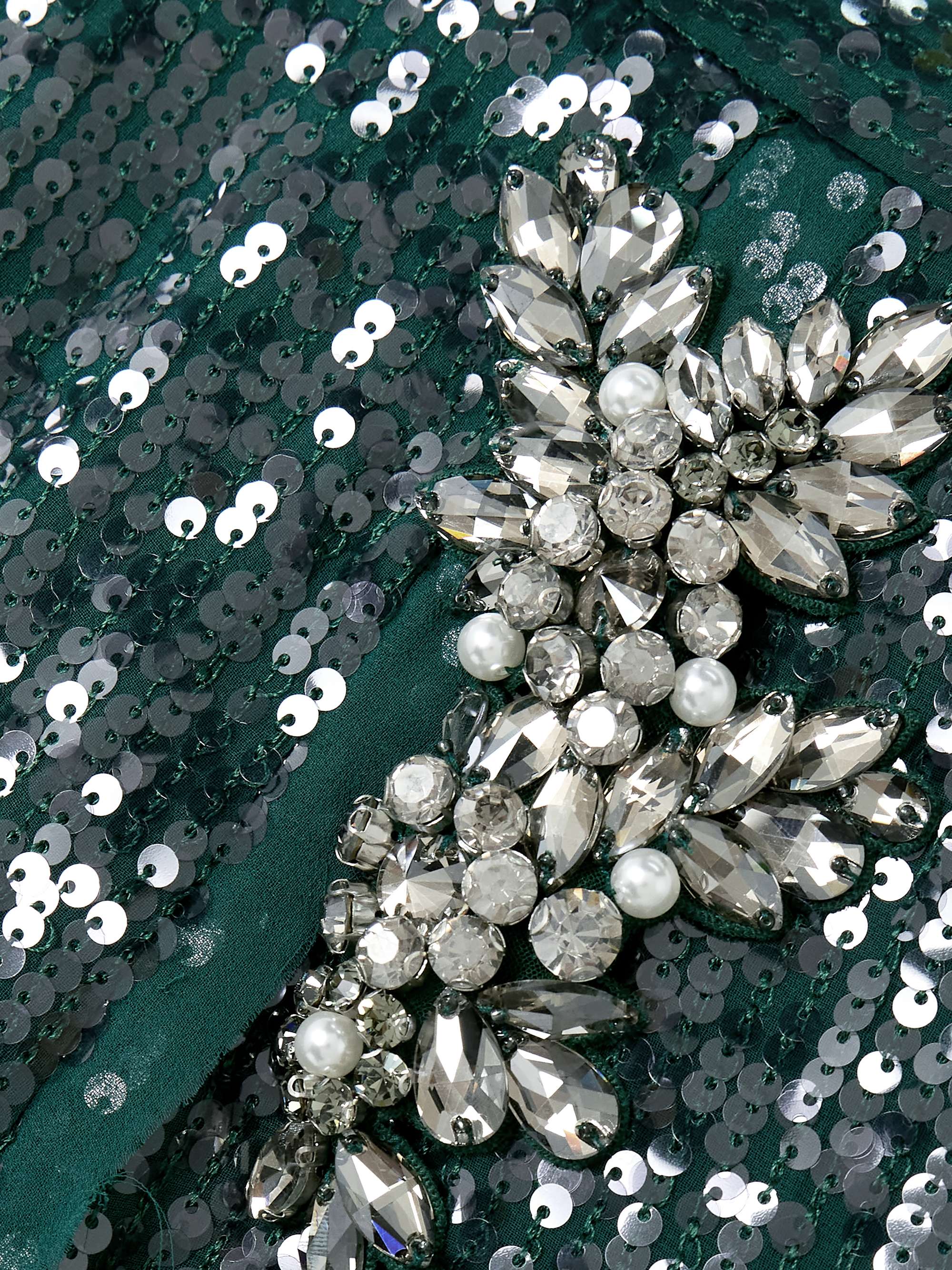 Embellished sequined chiffon midi skirt view