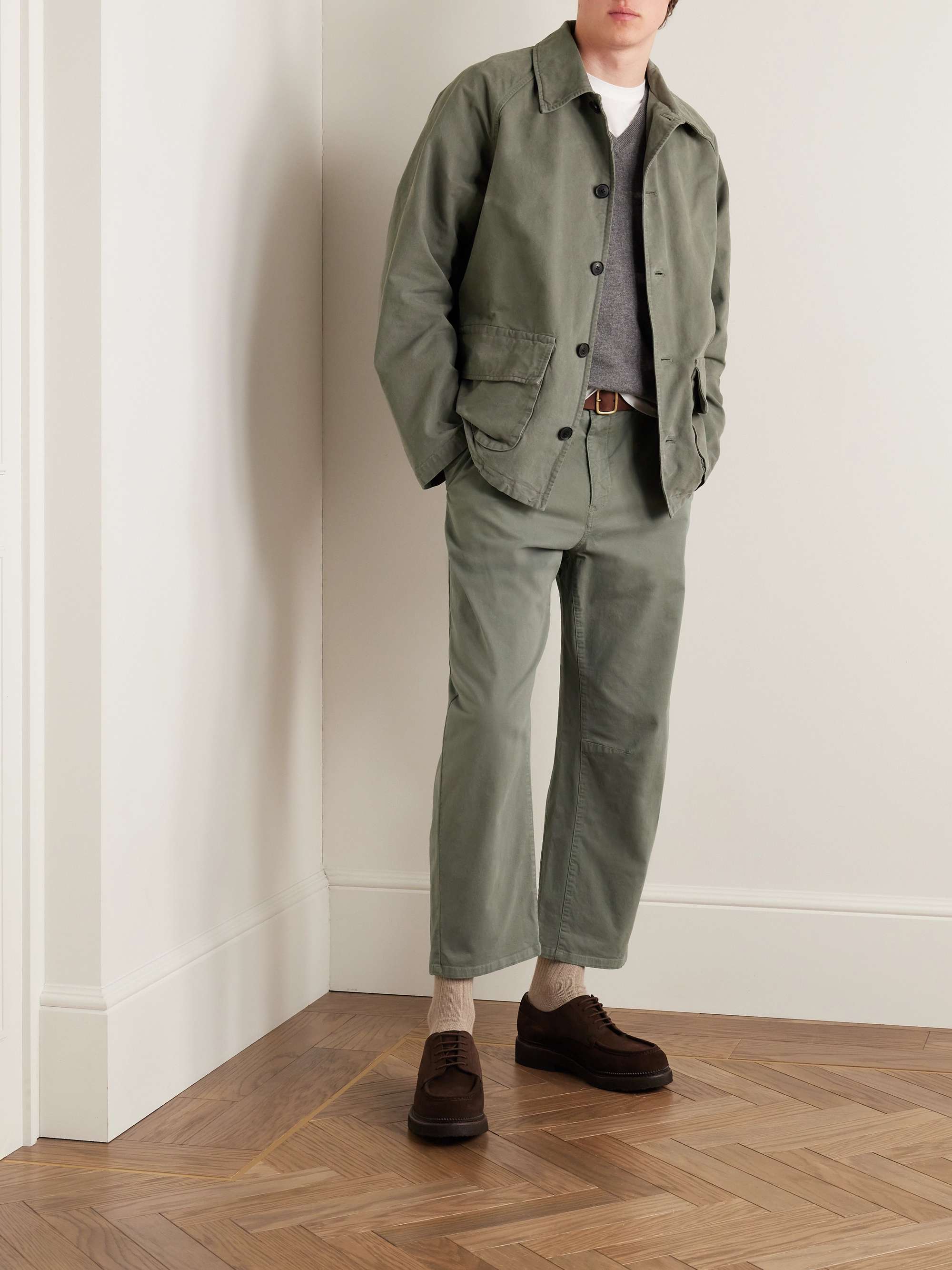Carpenter Straight-Leg Cropped Cotton-Blend Twill Trousers view