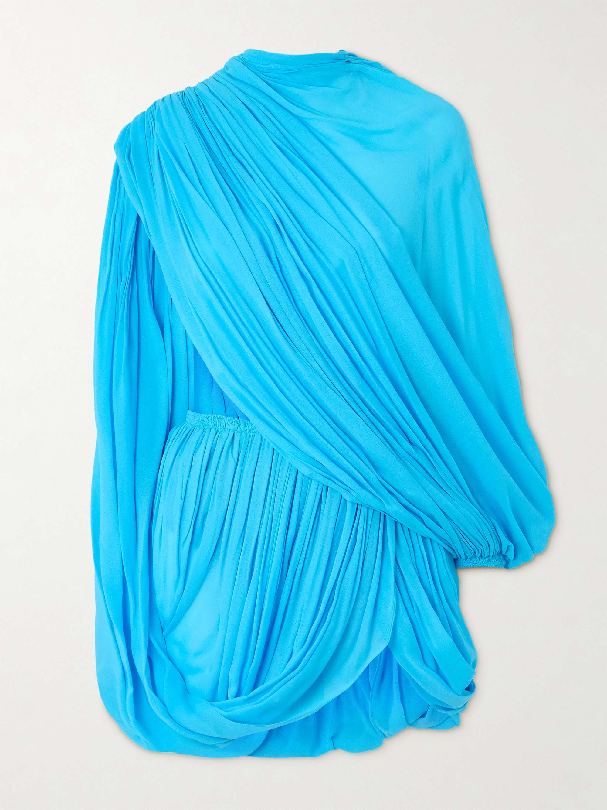 Asymmetric draped georgette mini dress view