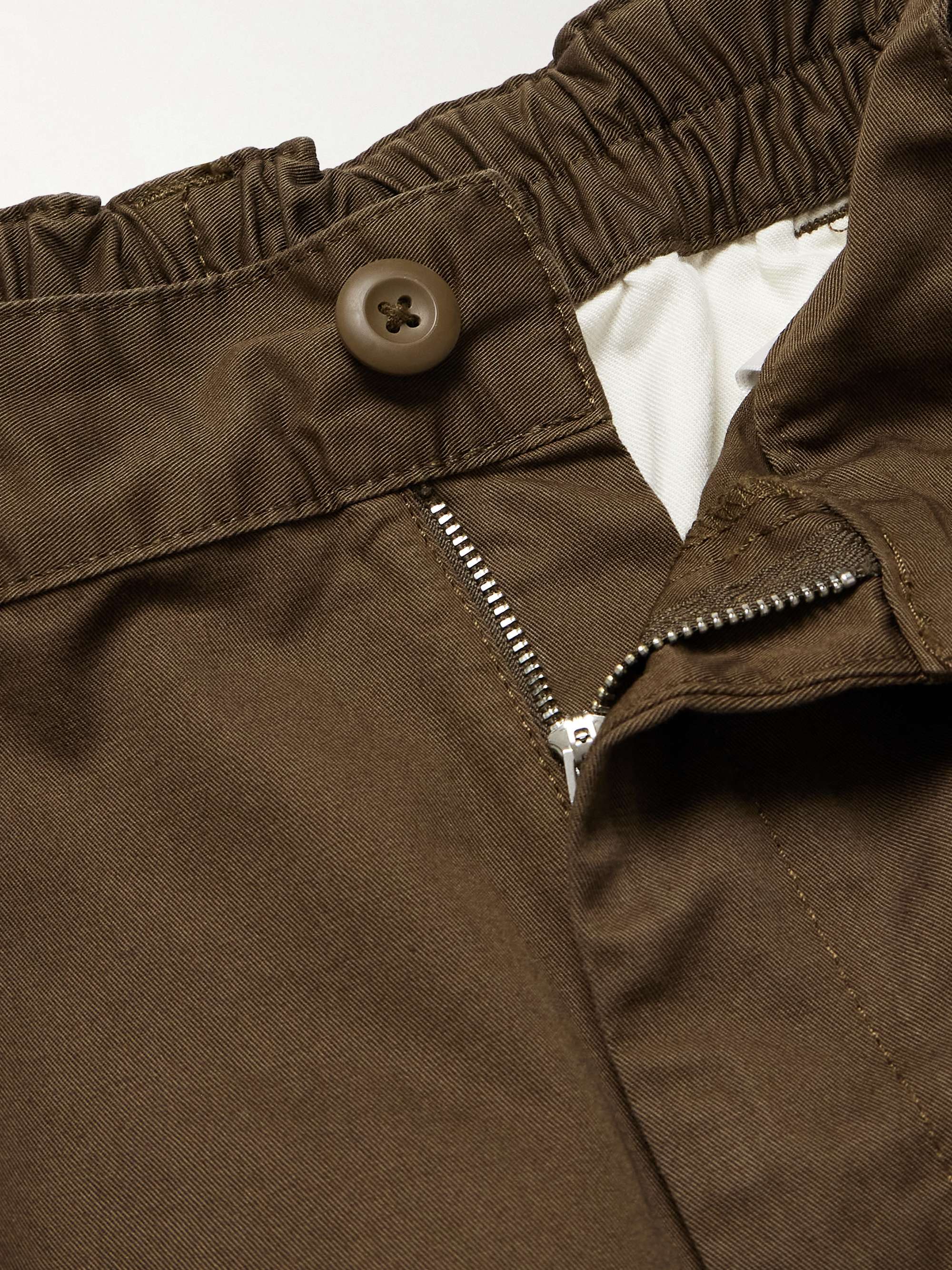 Marv Tapered Pleated Stone-Washed Cotton-Twill Trousers view