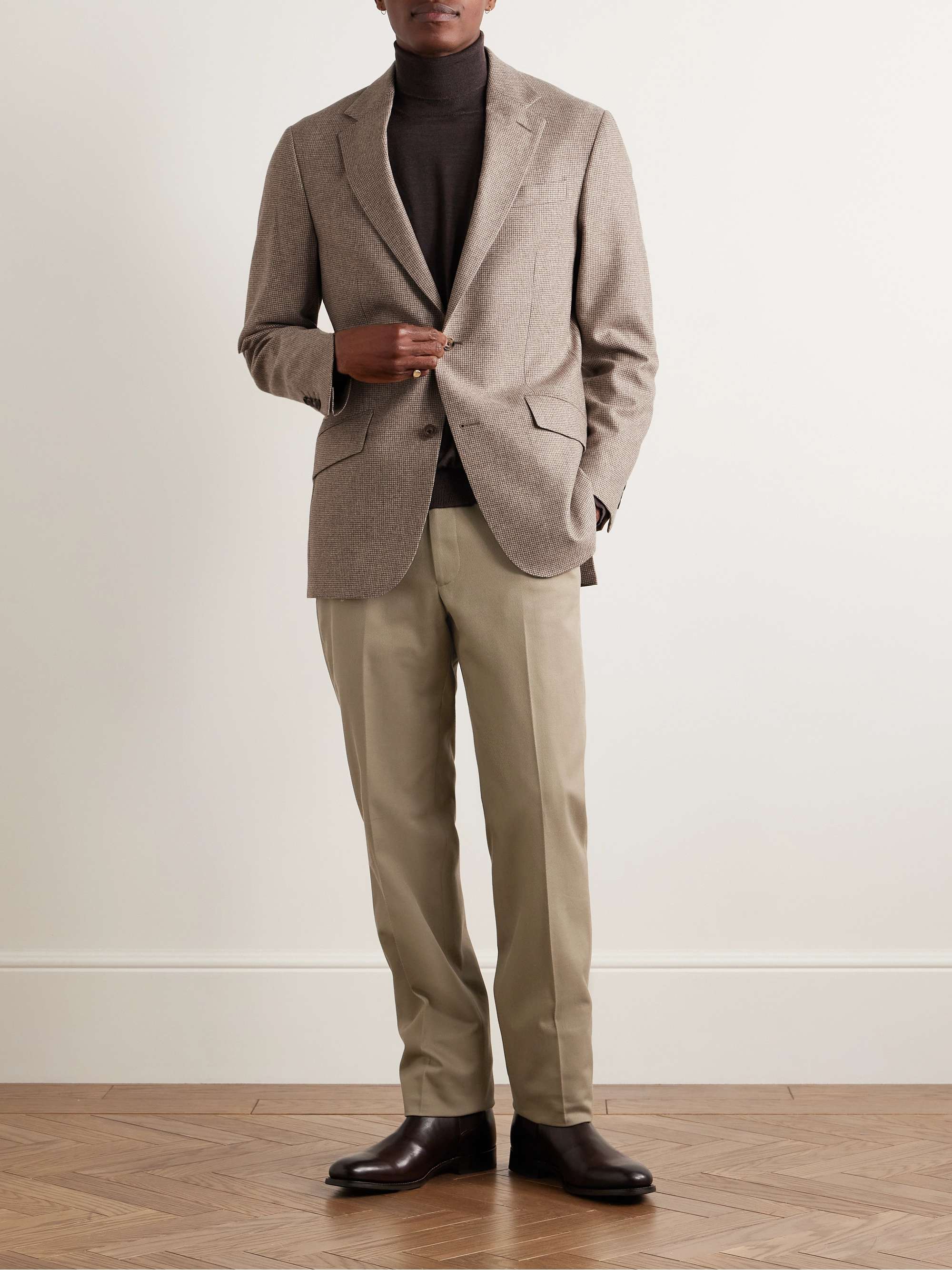 Chapman Slim-Fit Straight-Leg Cotton and Cashmere-Blend Twill Trousers view