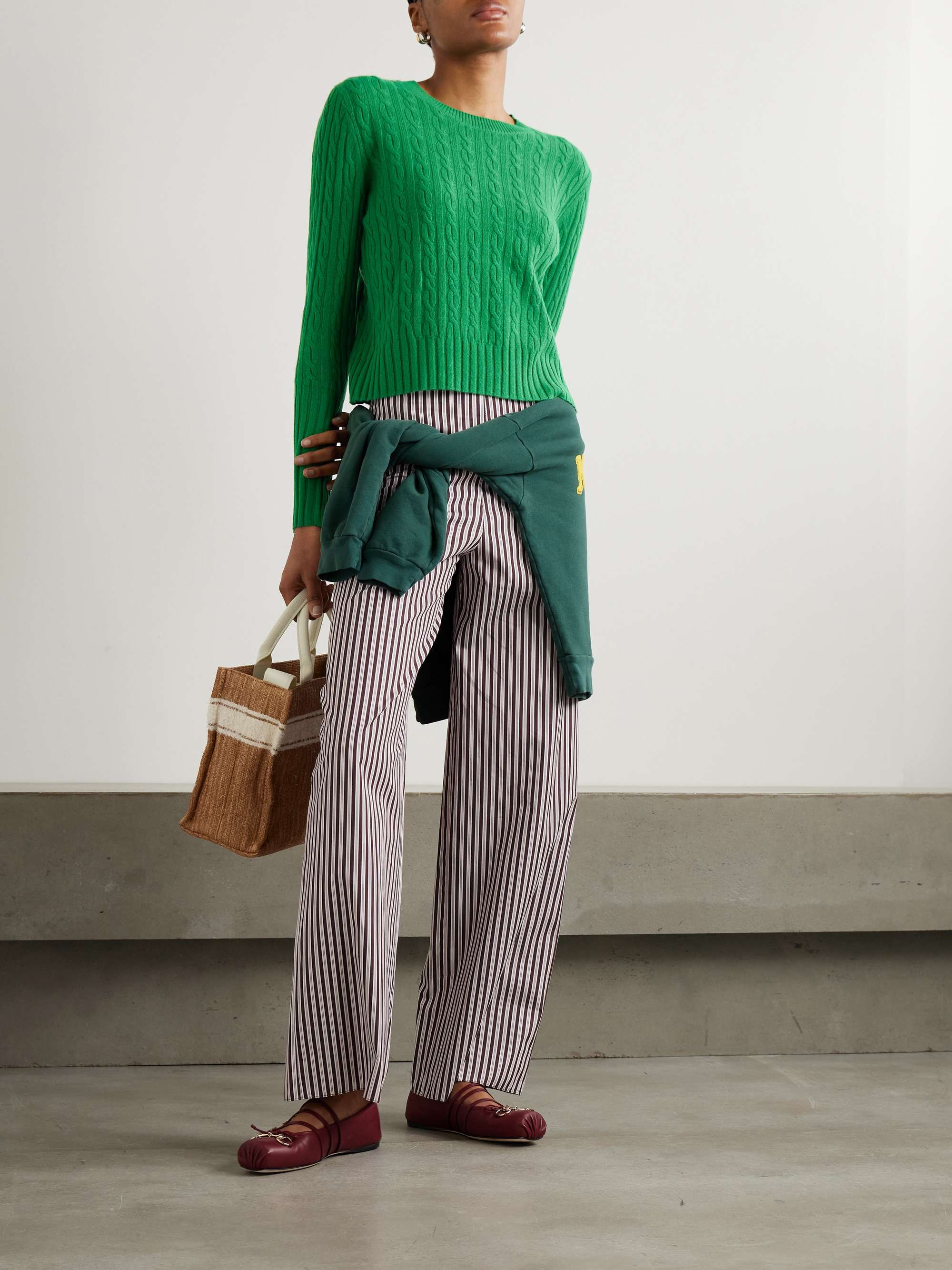 Twin cable-knit cashmere sweater view