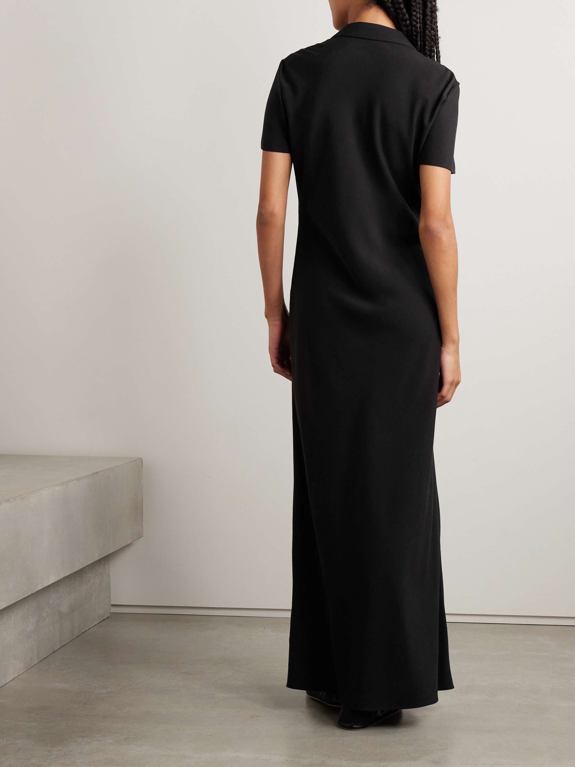 Valenit cotton and silk-blend jersey maxi shirt dress view