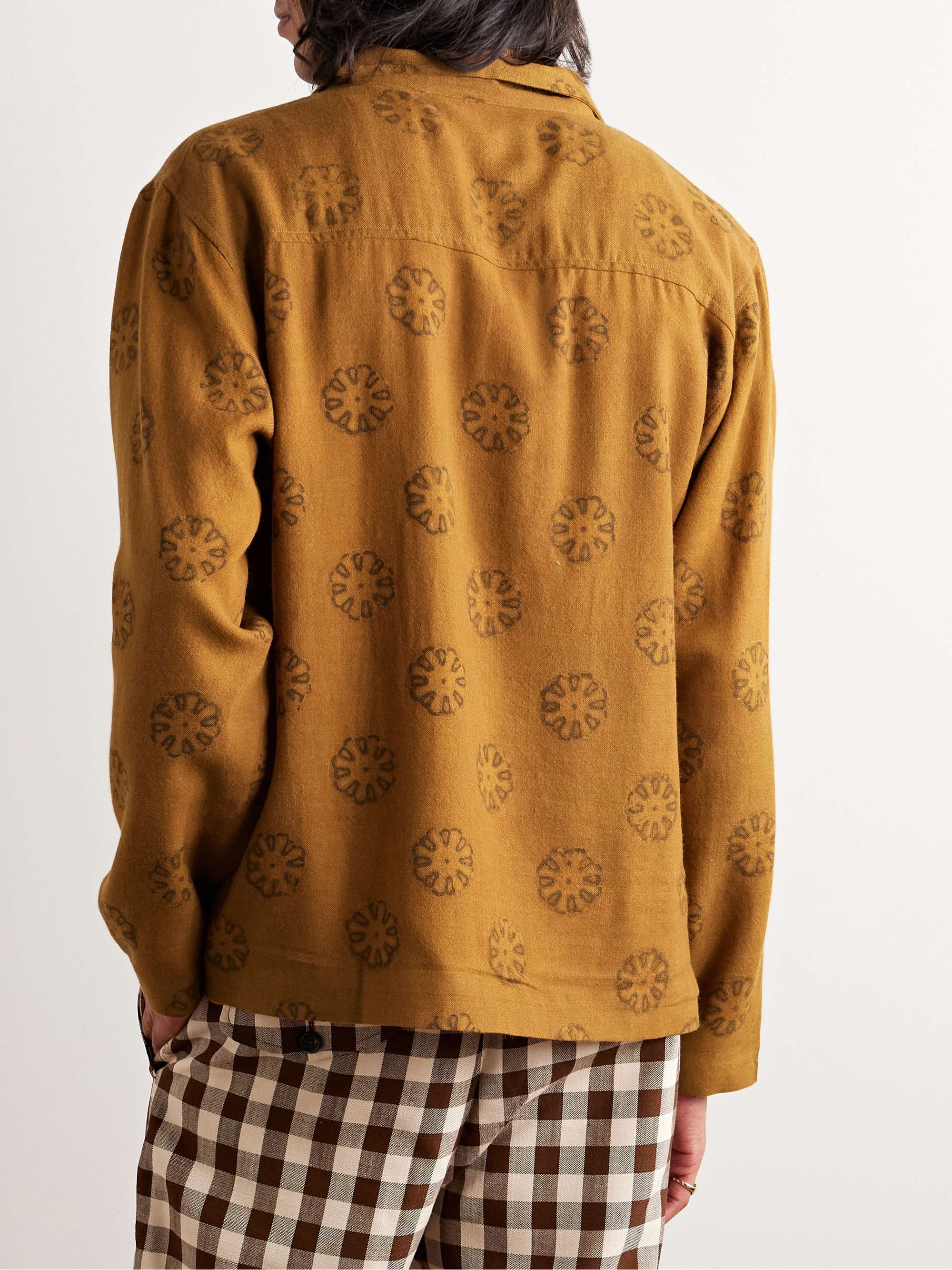 Holkar Camp-Collar Printed Wool-Flannel Overshirt view