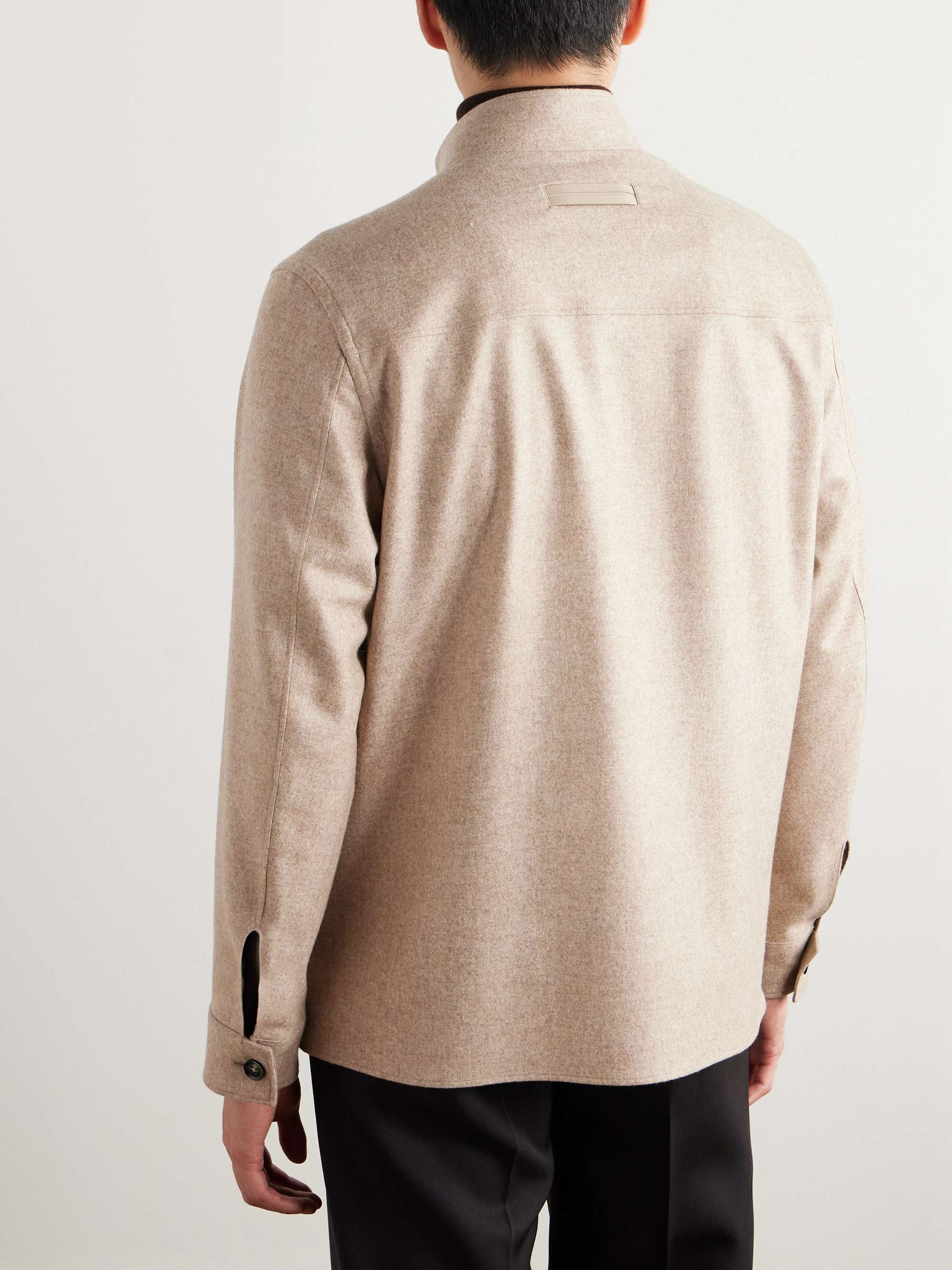 Grandad-Collar Cashmere Overshirt view