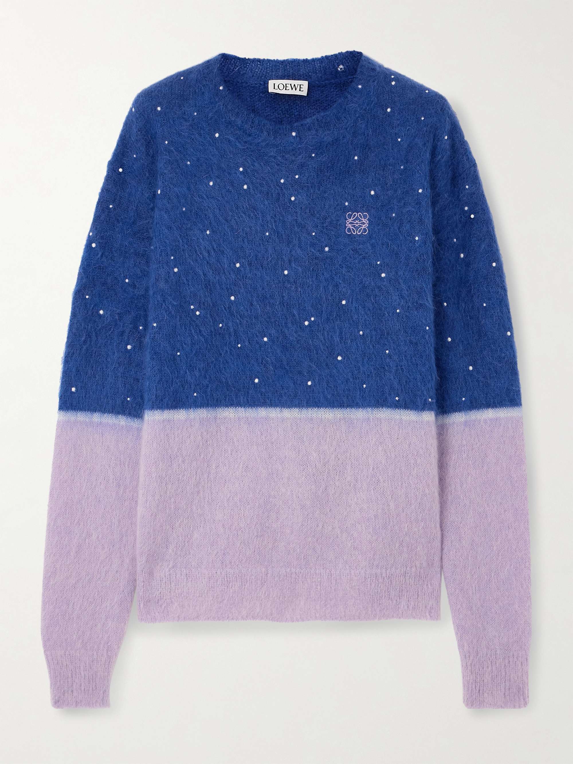 Anagram embroidered brushed mohair-blend sweater view