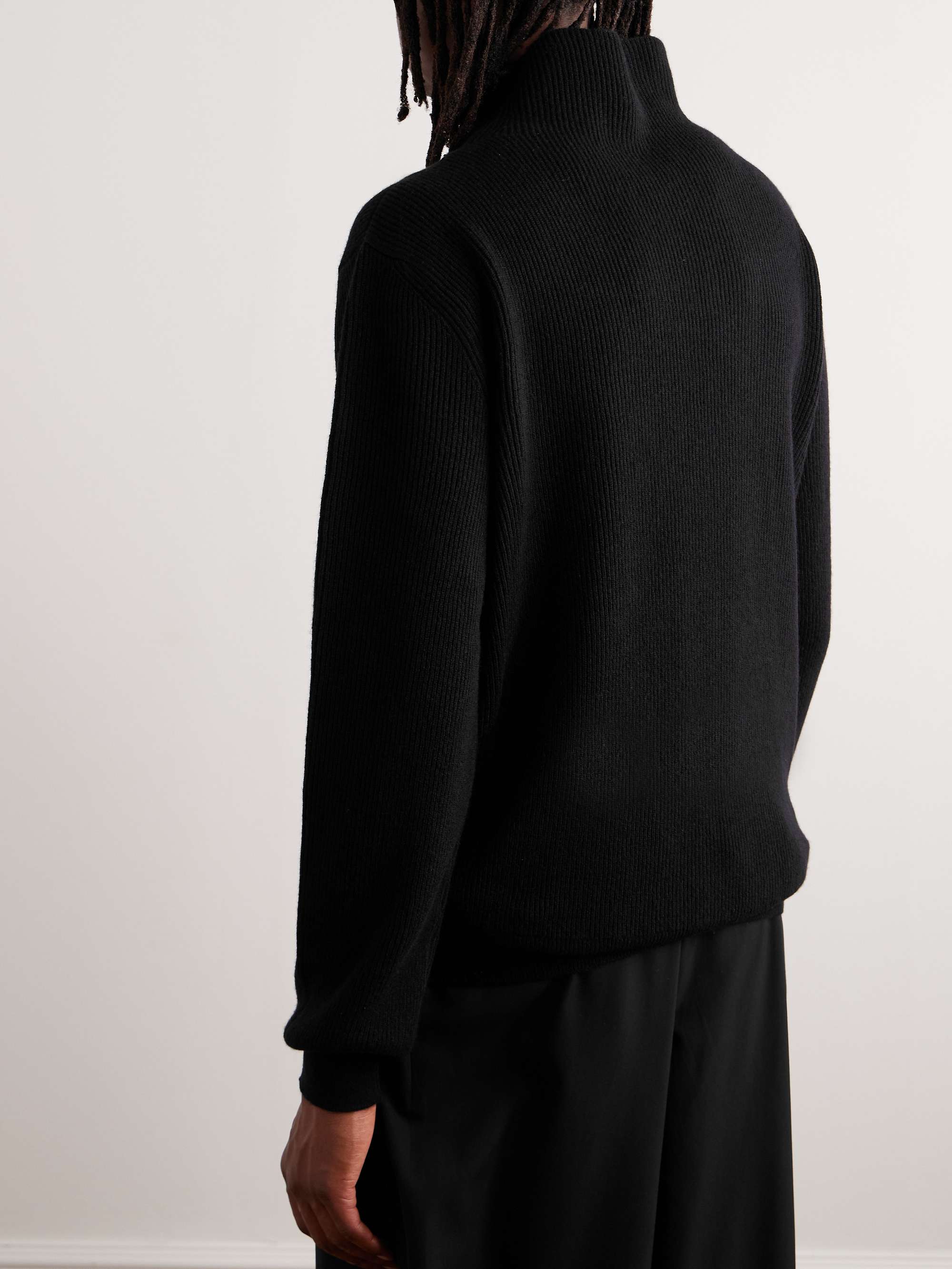 Daniel Ribbed Cashmere Mock-Neck Sweater view
