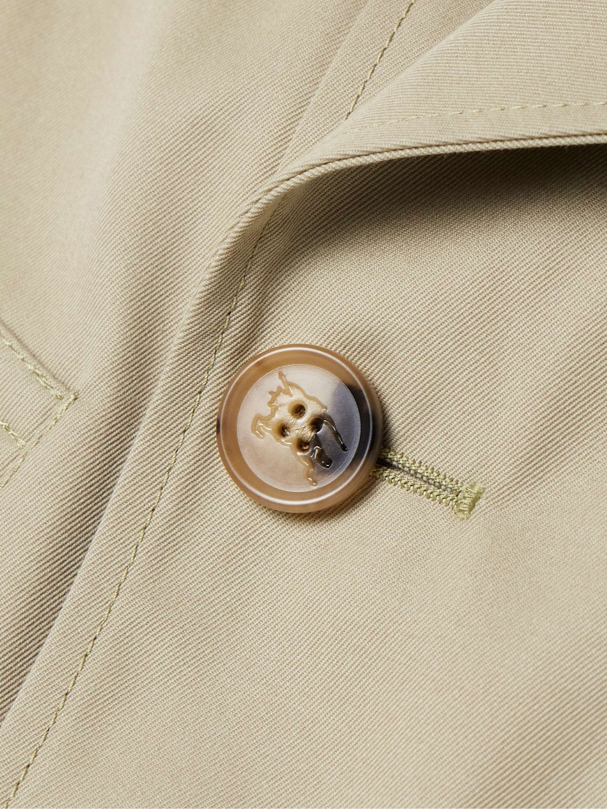 Double-breasted cropped gabardine trench coat view