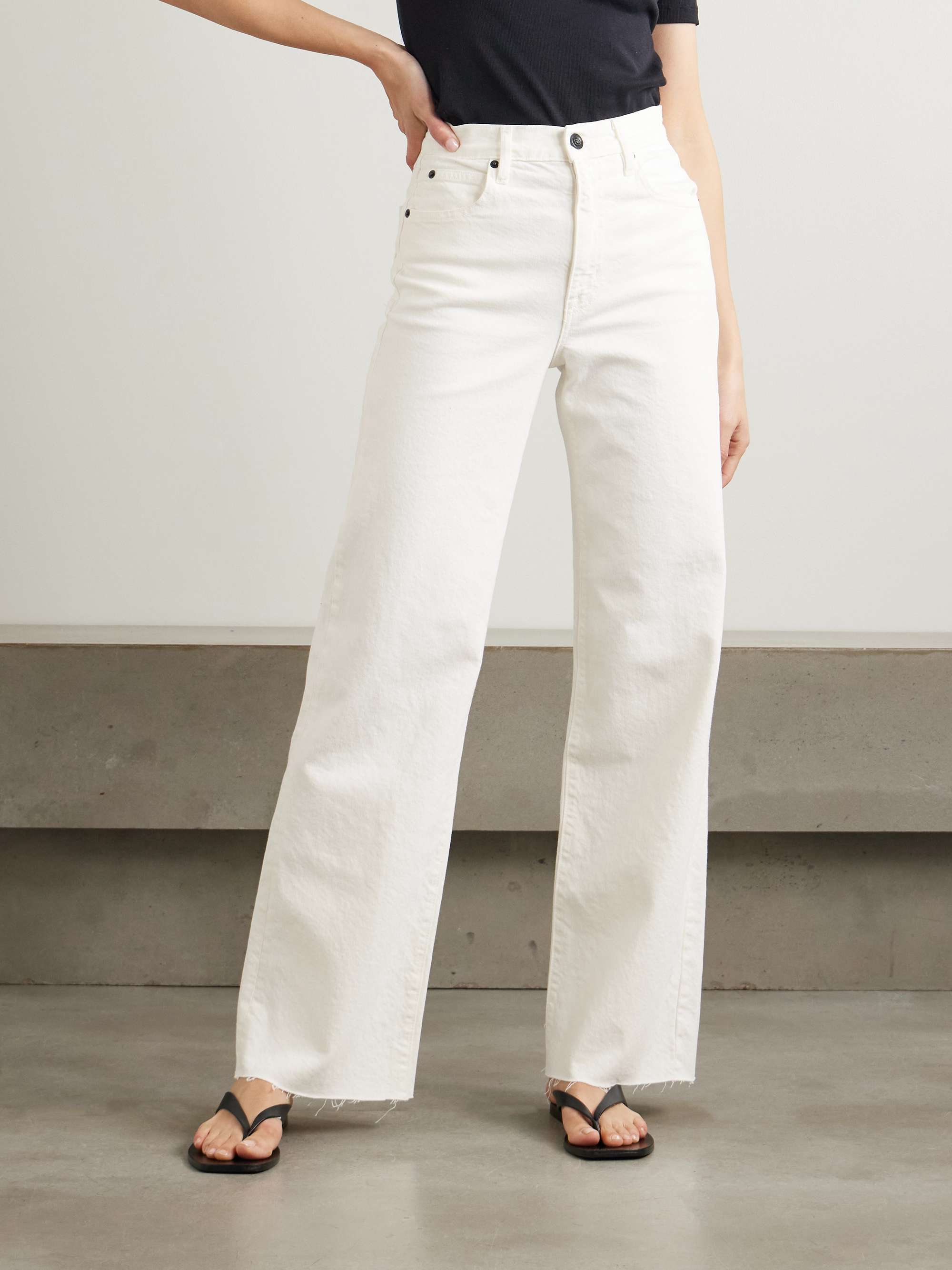 Grace frayed high-rise wide-leg jeans view