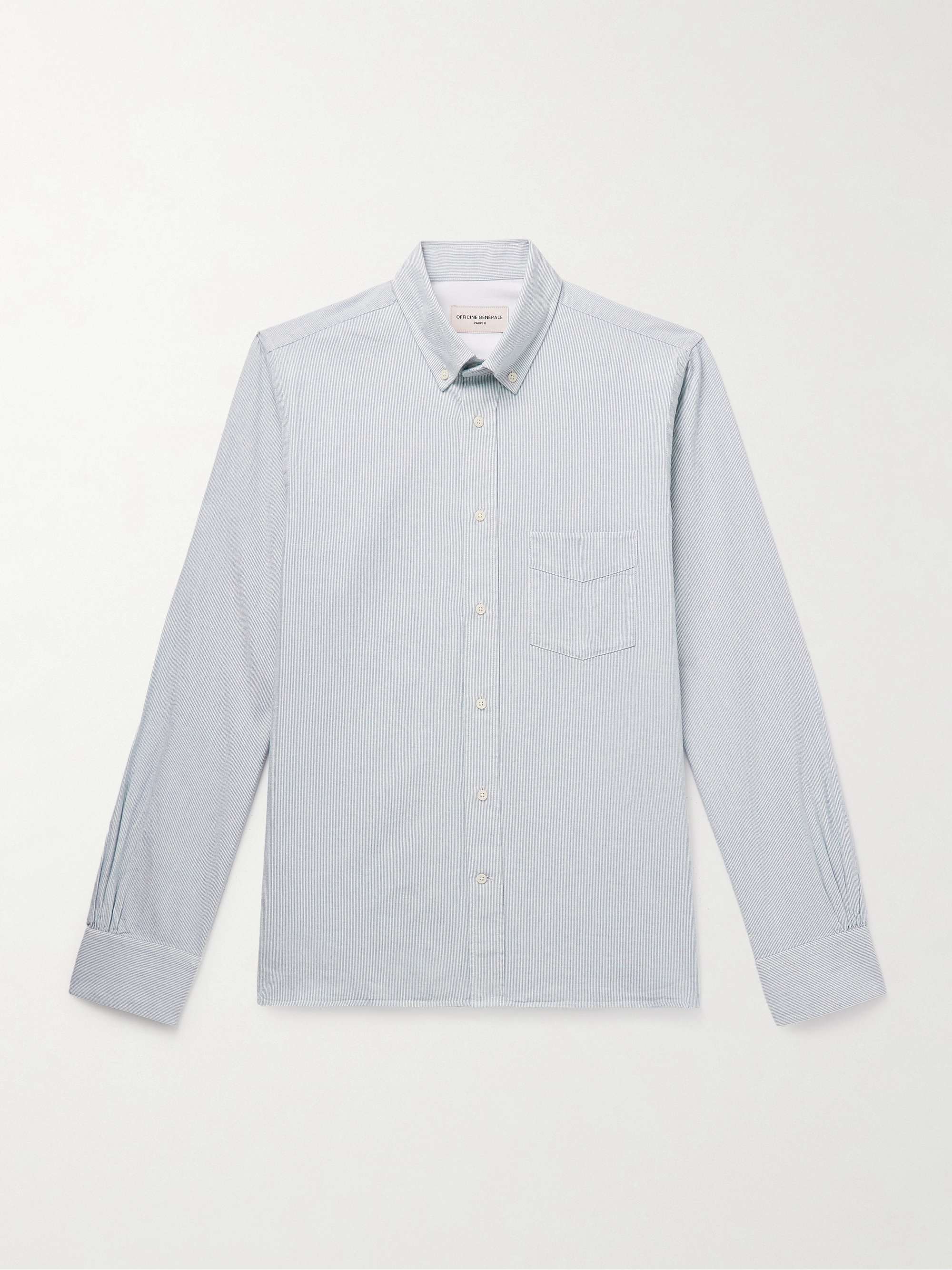 Bart Button-Down Collar Pinstriped Cotton Oxford Shirt view