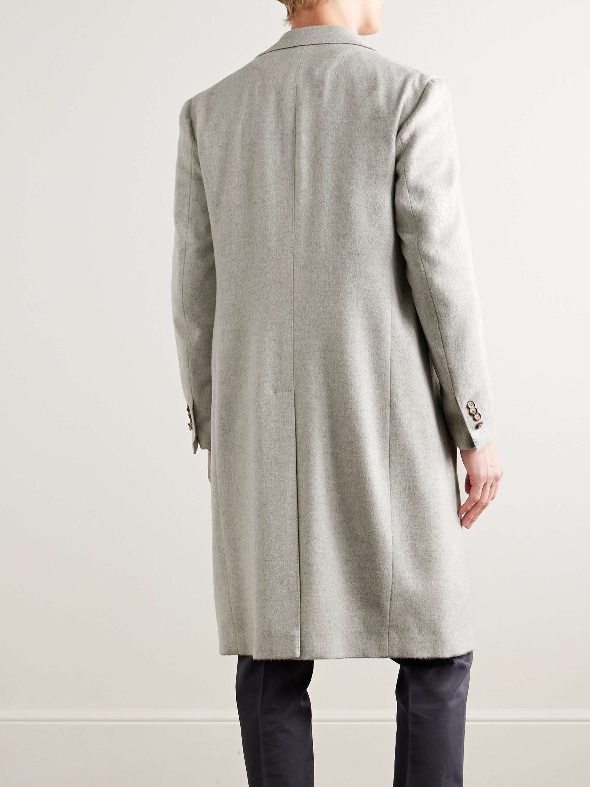 Herringbone Virgin Wool and Cashmere-Blend Overcoat view