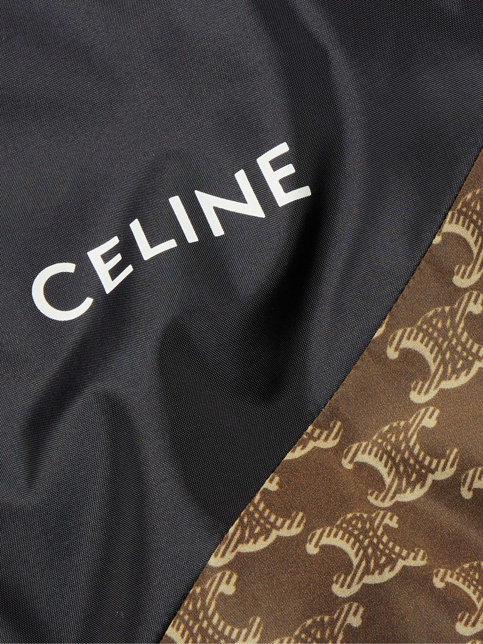 Triomphe Logo-Print Panelled Satin and Shell Hooded Track Jacket view