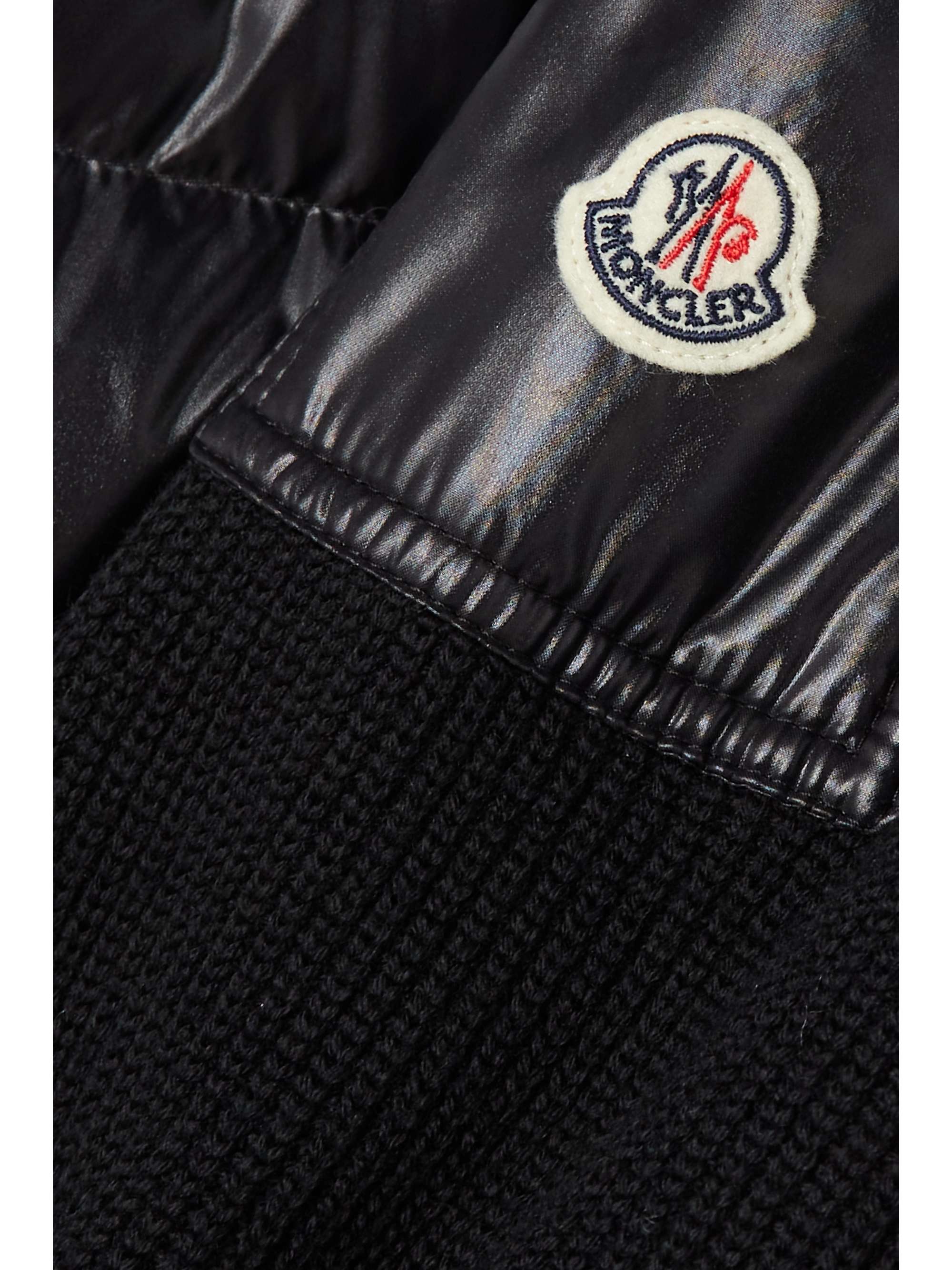 Ribbed wool and quilted glossed-shell down jacket view