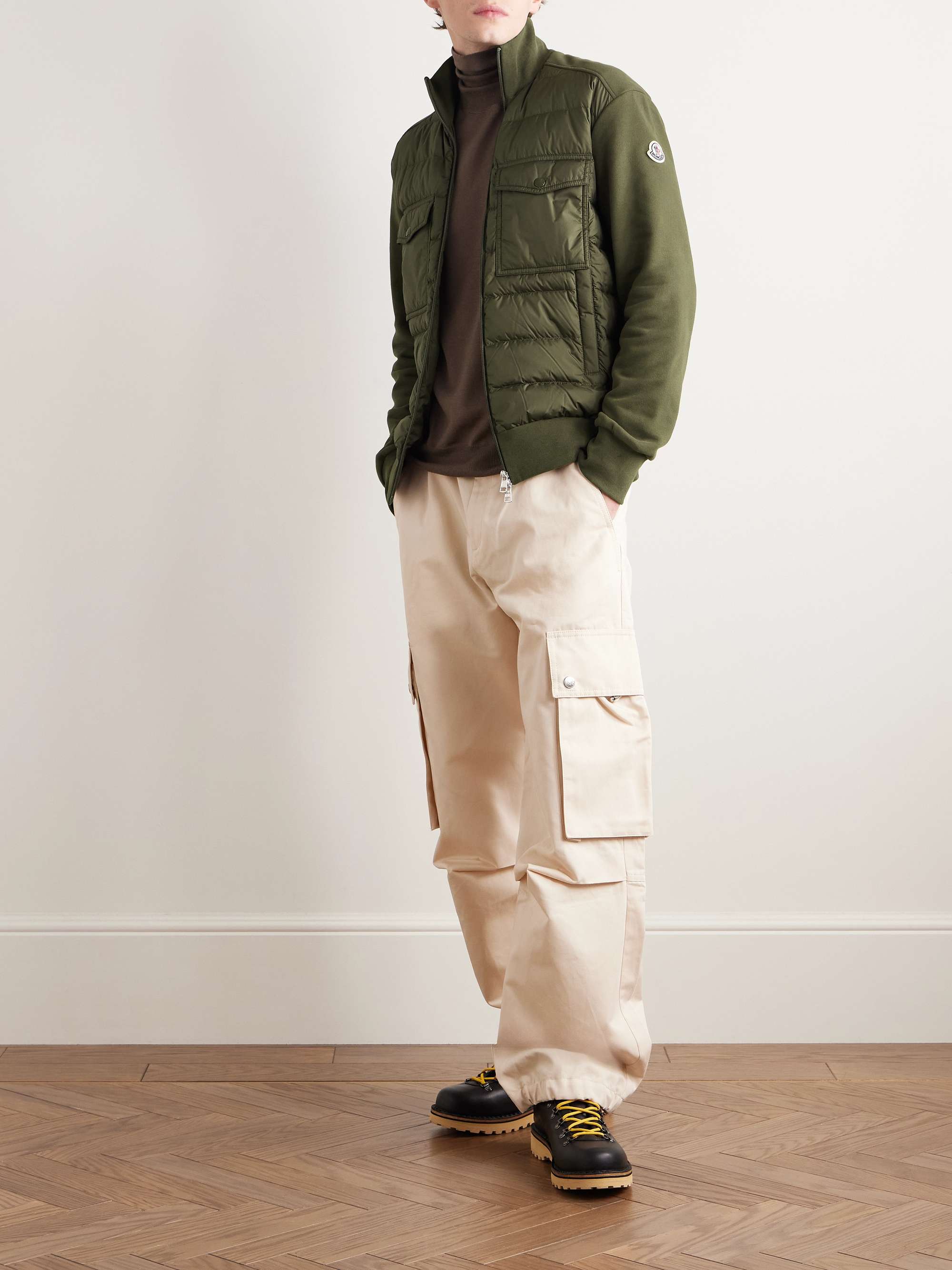 Padded Quilted Shell and Cotton-Jersey Down Jacket view