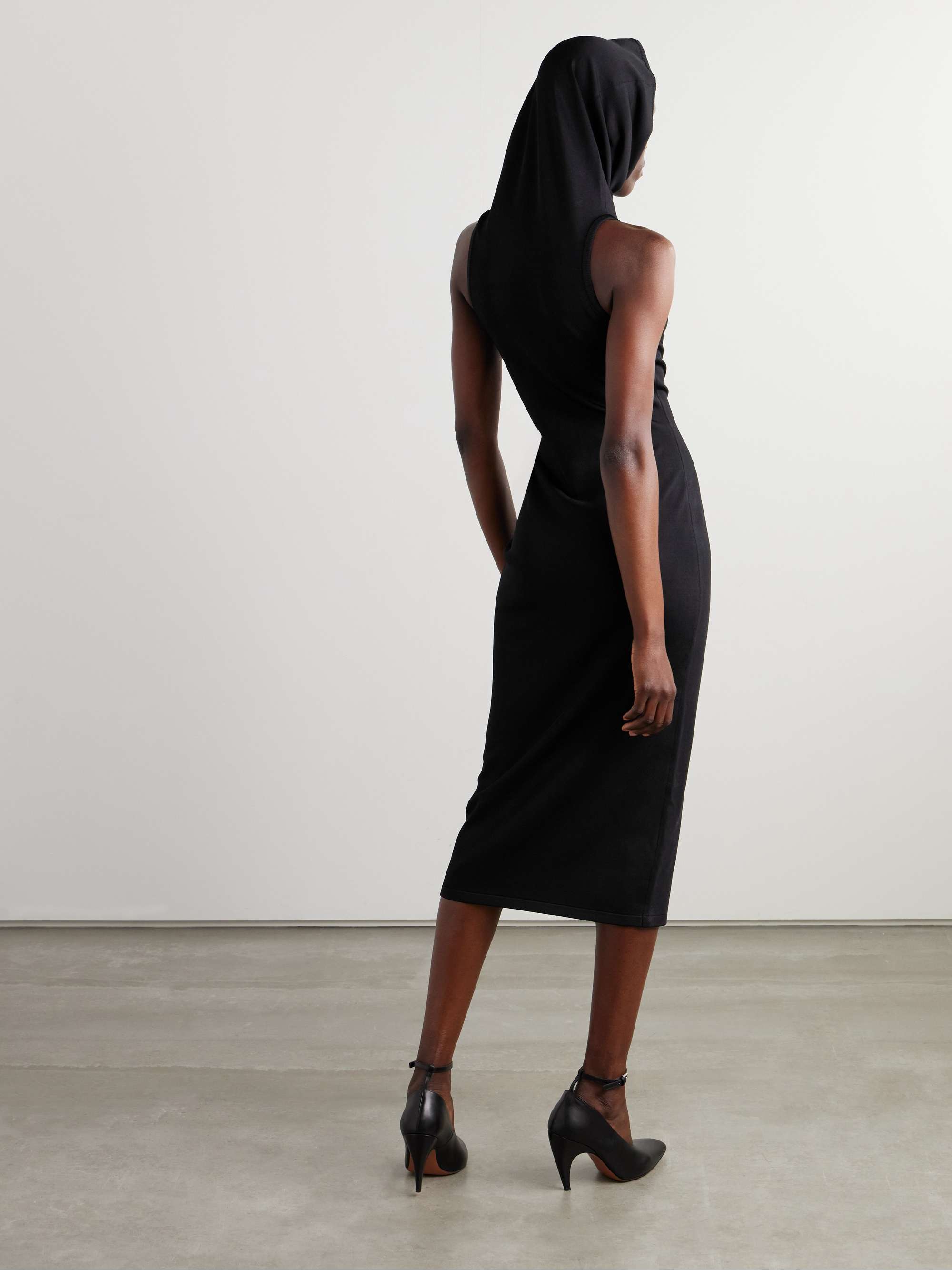 Hooded stretch-knit dress view