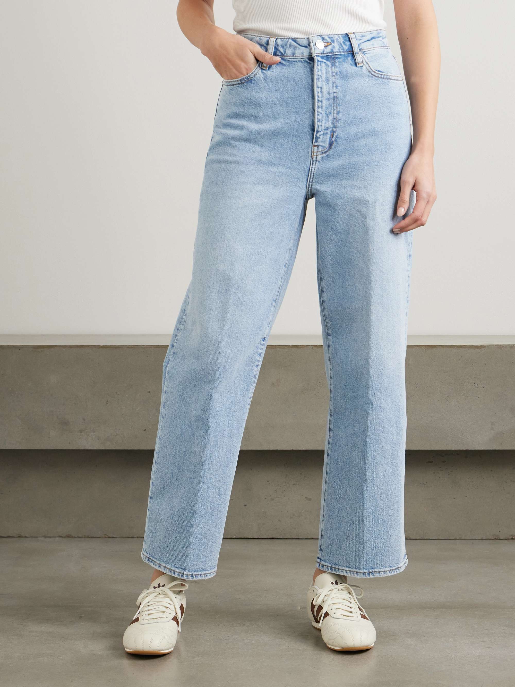 The Wide high-rise wide-leg jeans view