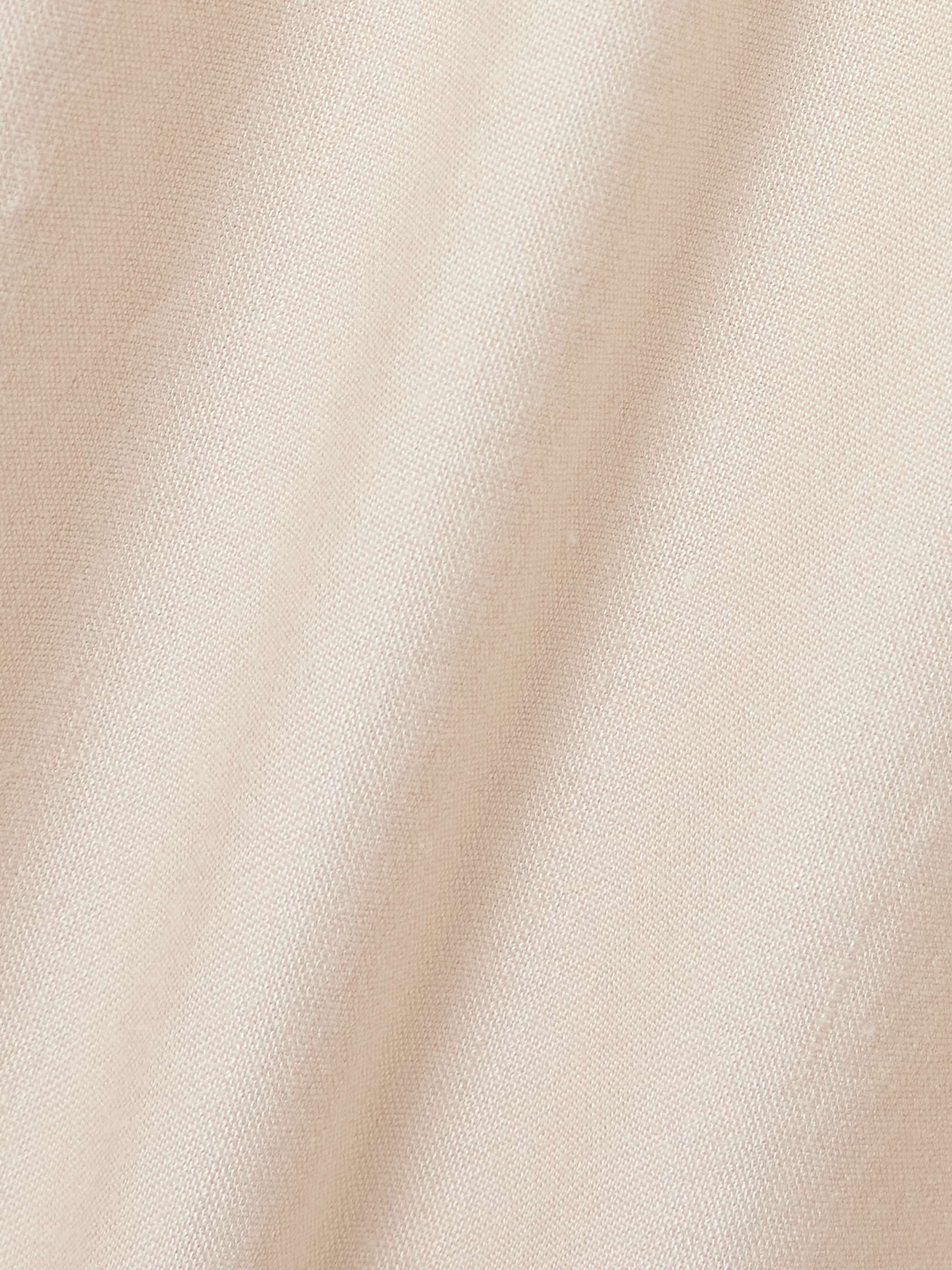Adaline off-the-shoulder linen-blend and recycled satin-jersey midi dress view