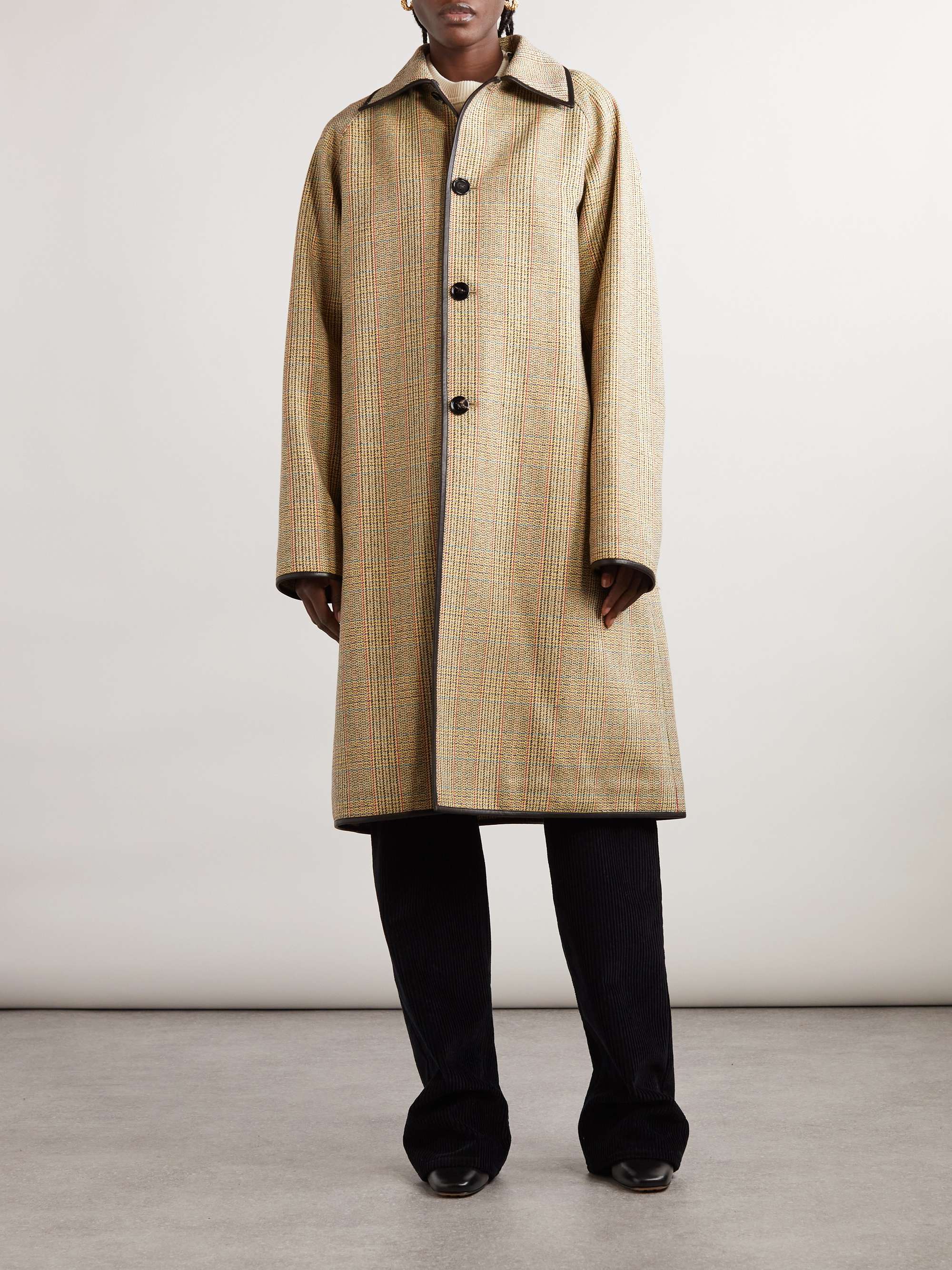Plaid woven coat view