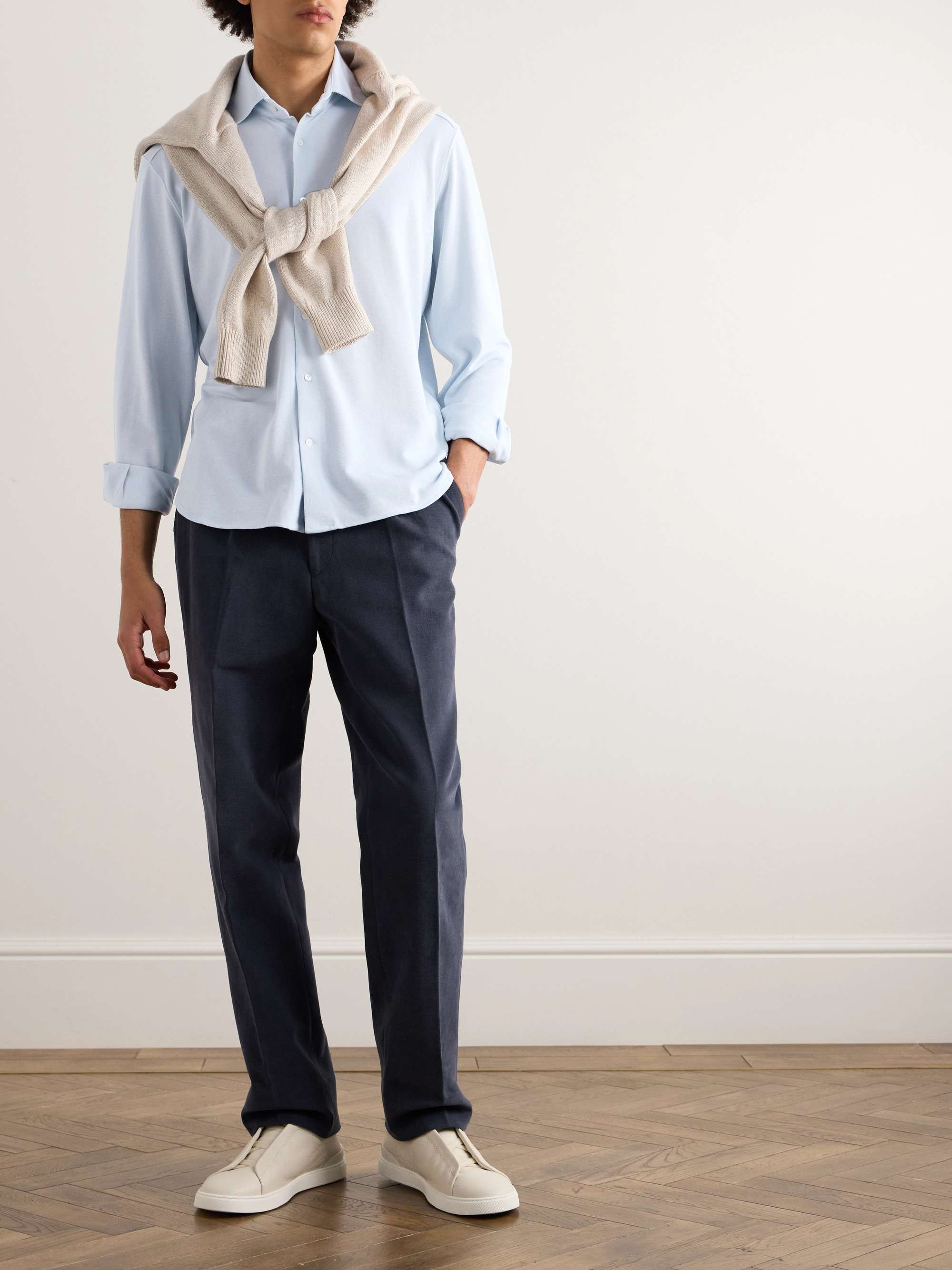Cotton and Silk-Blend Polo Shirt view