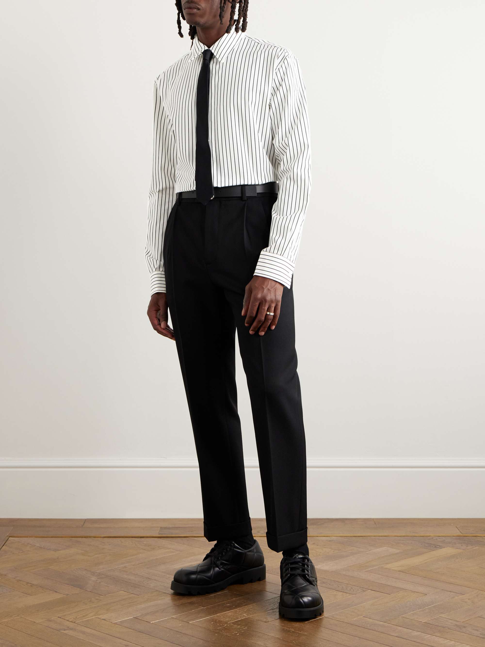 Pinstriped Cotton-Poplin Shirt view