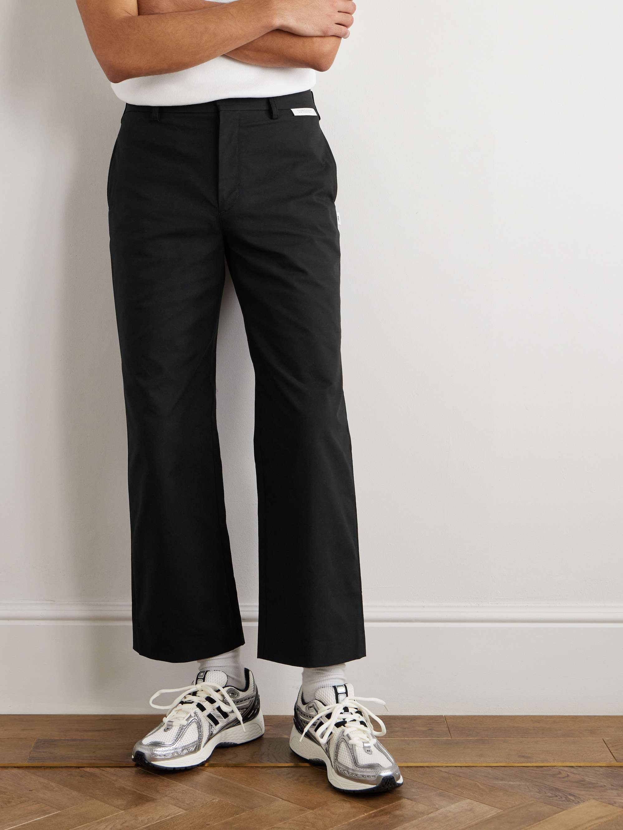 Straight-Leg Cropped Logo-Appliquéd Twill Trousers view
