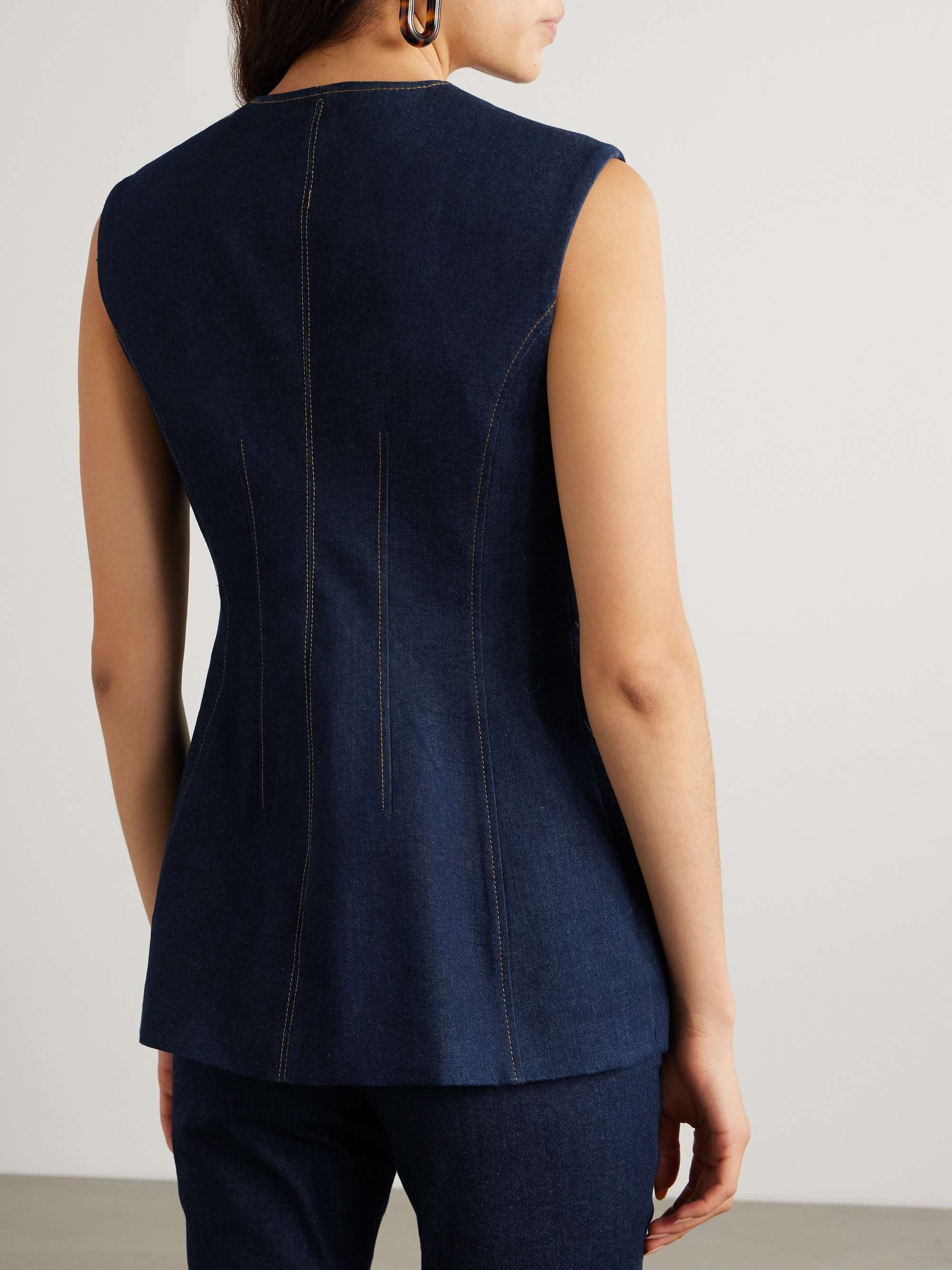 Jessup topstitched denim vest view