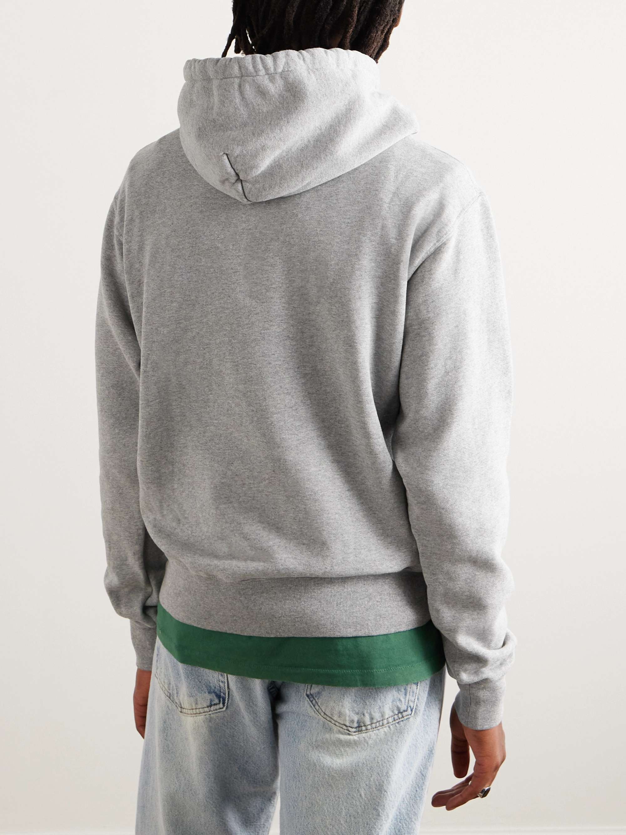 Logo-Print Appliquéd Cotton-Jersey Hoodie view