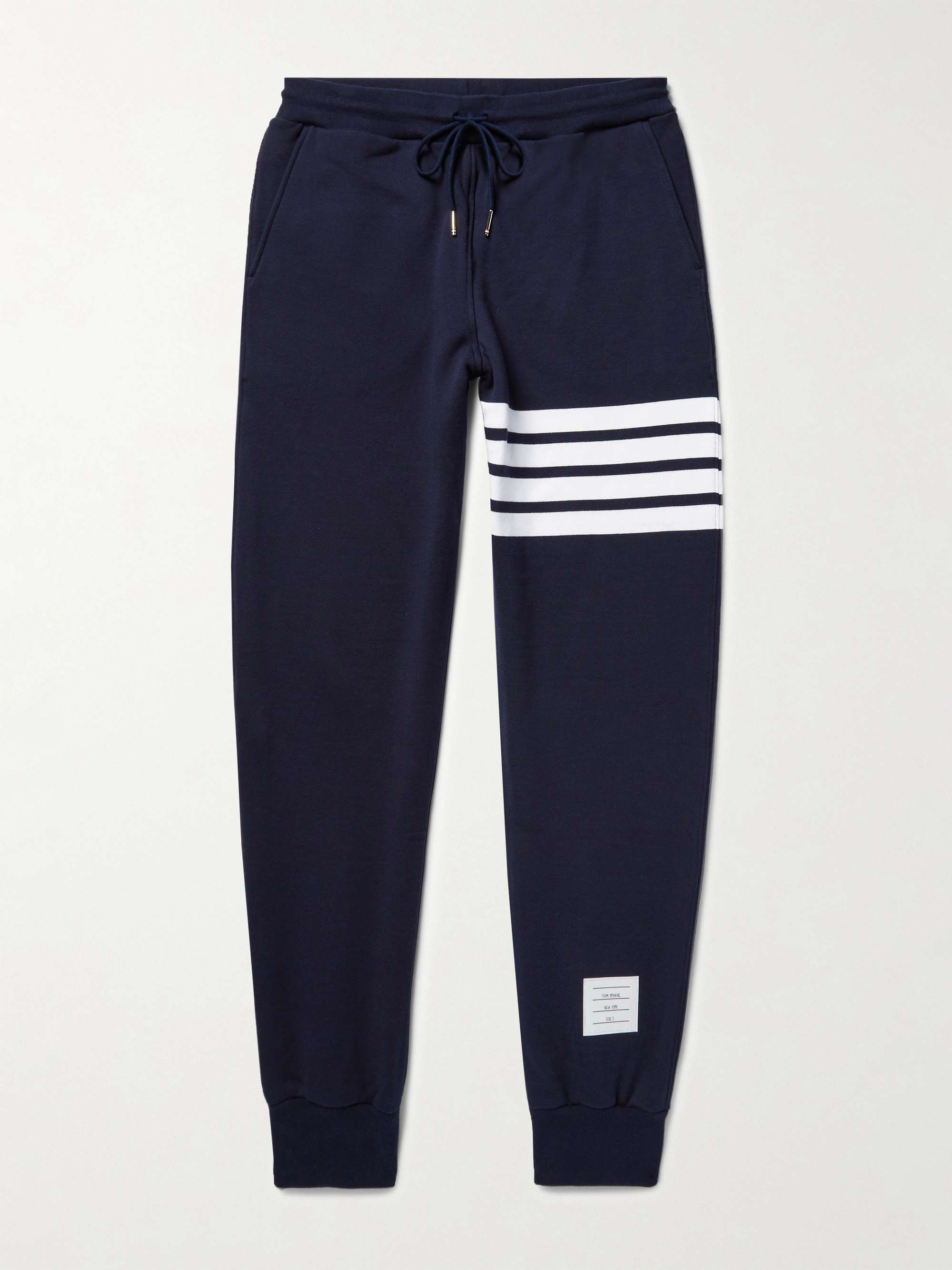 Tapered Striped Loopback Cotton-Jersey Sweatpants view