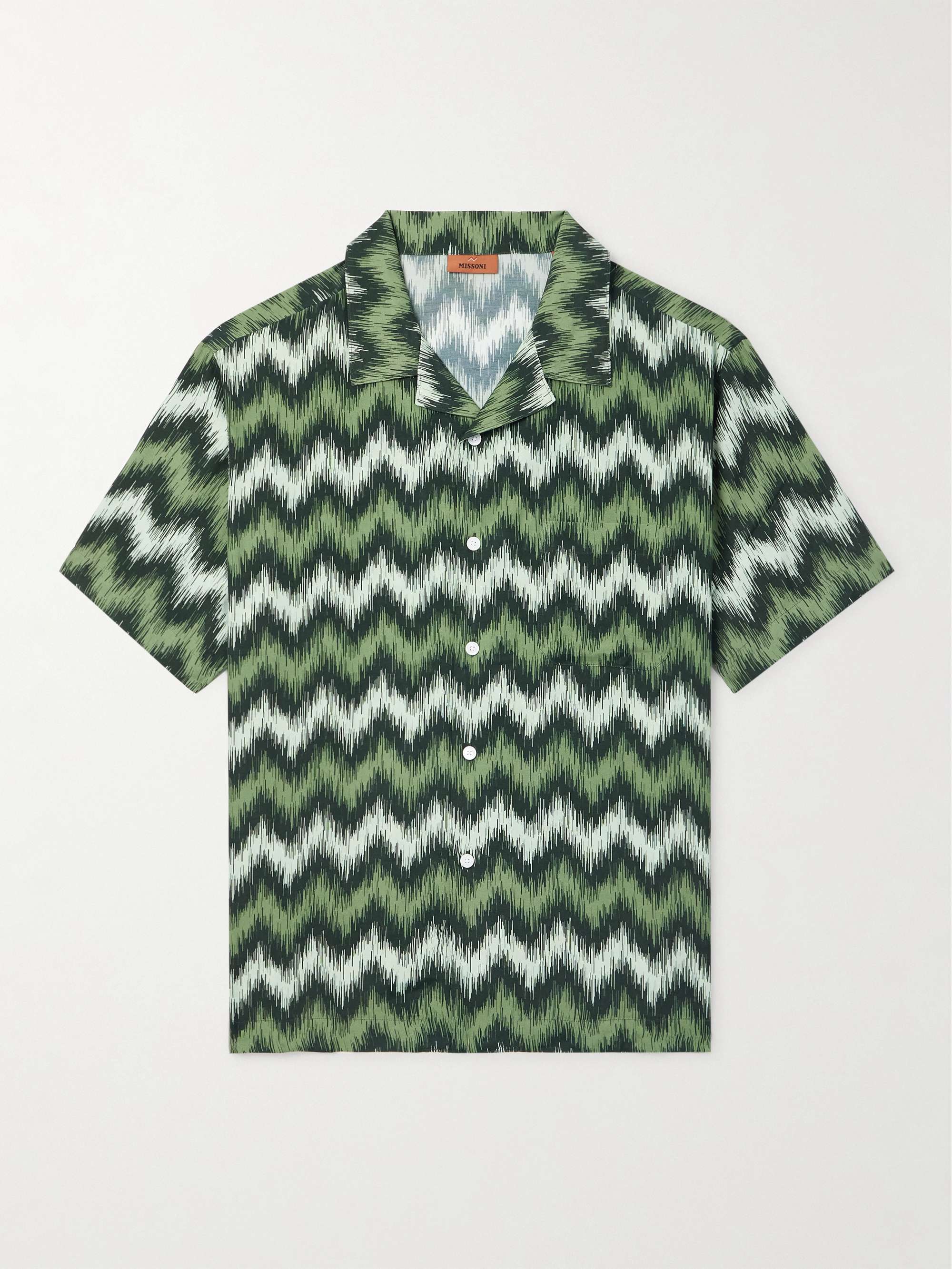 Camp-Collar Printed Jersey Shirt view
