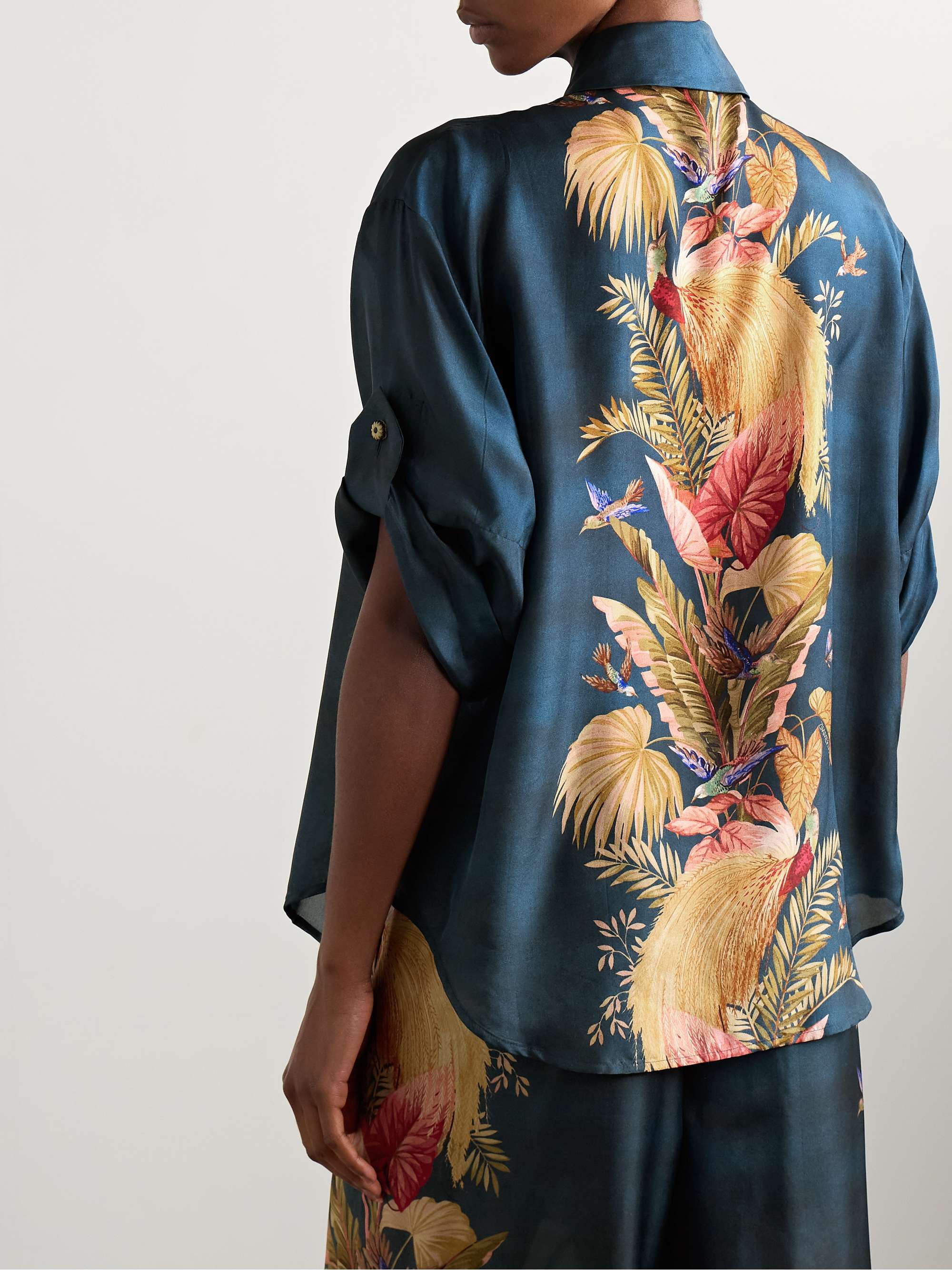 Ascension printed silk-satin shirt view