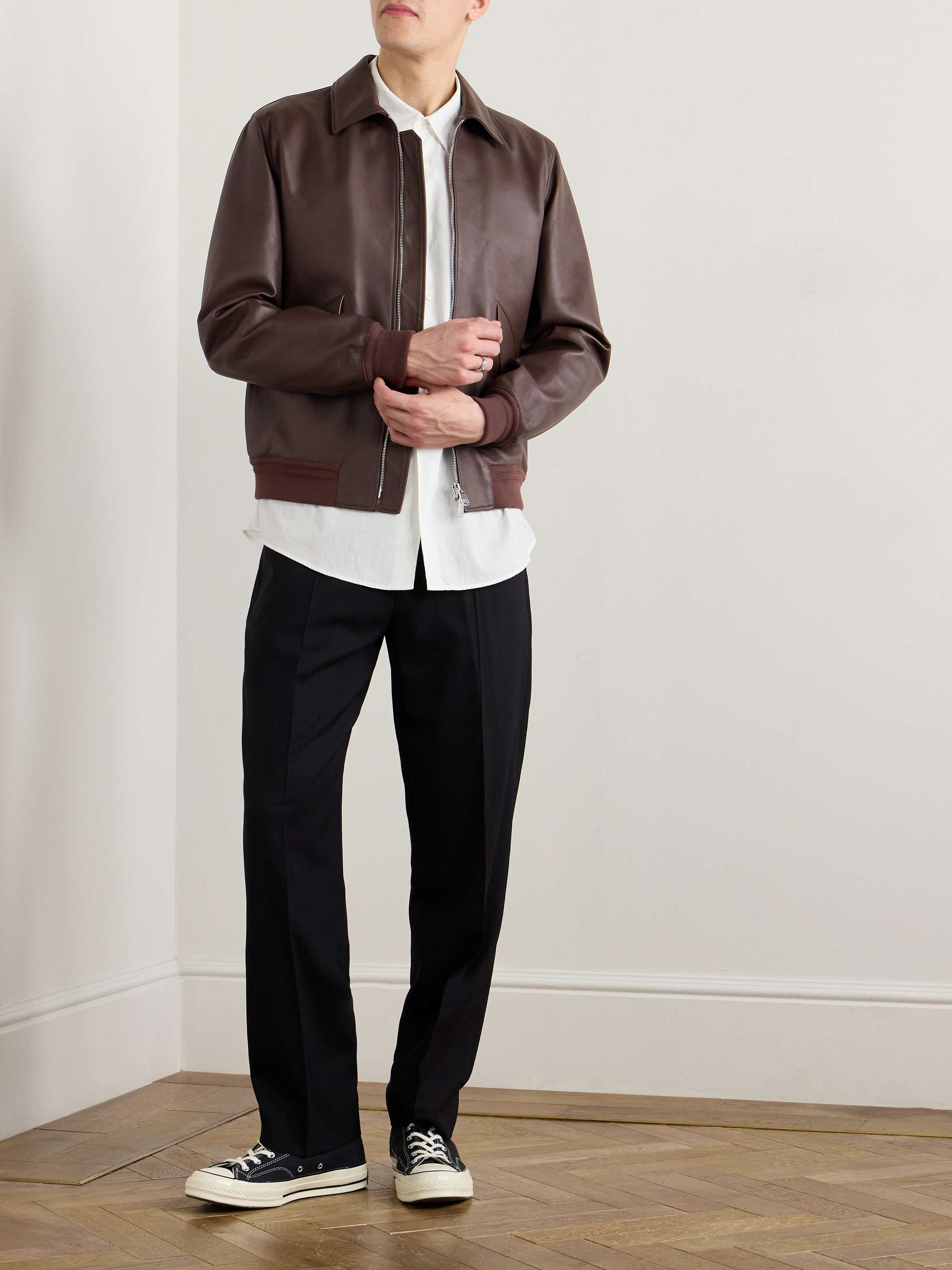 Roy Full-Grain Leather Blouson Jacket view