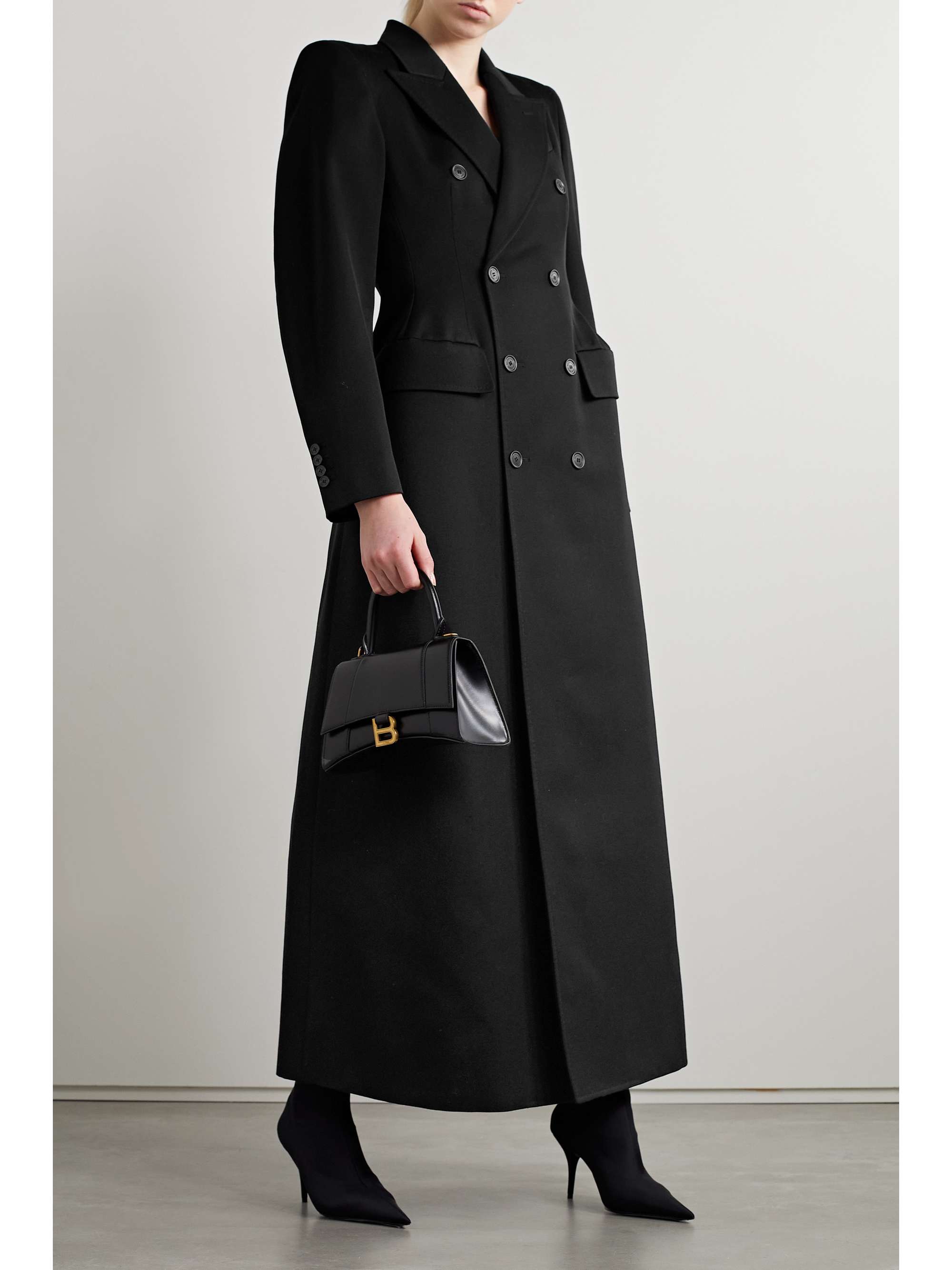 Hourglass double-breasted wool-twill coat view