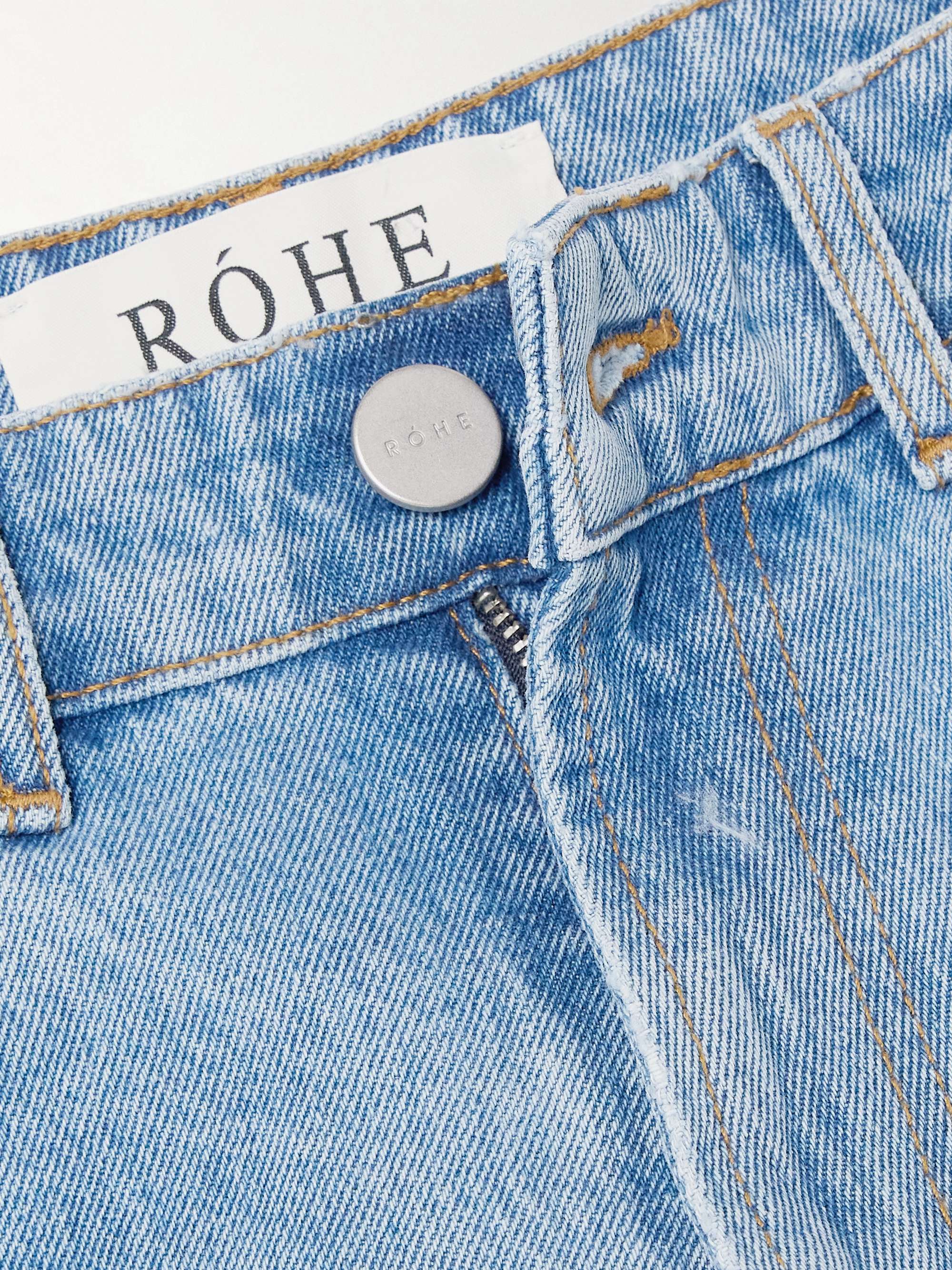 Frayed denim shorts view