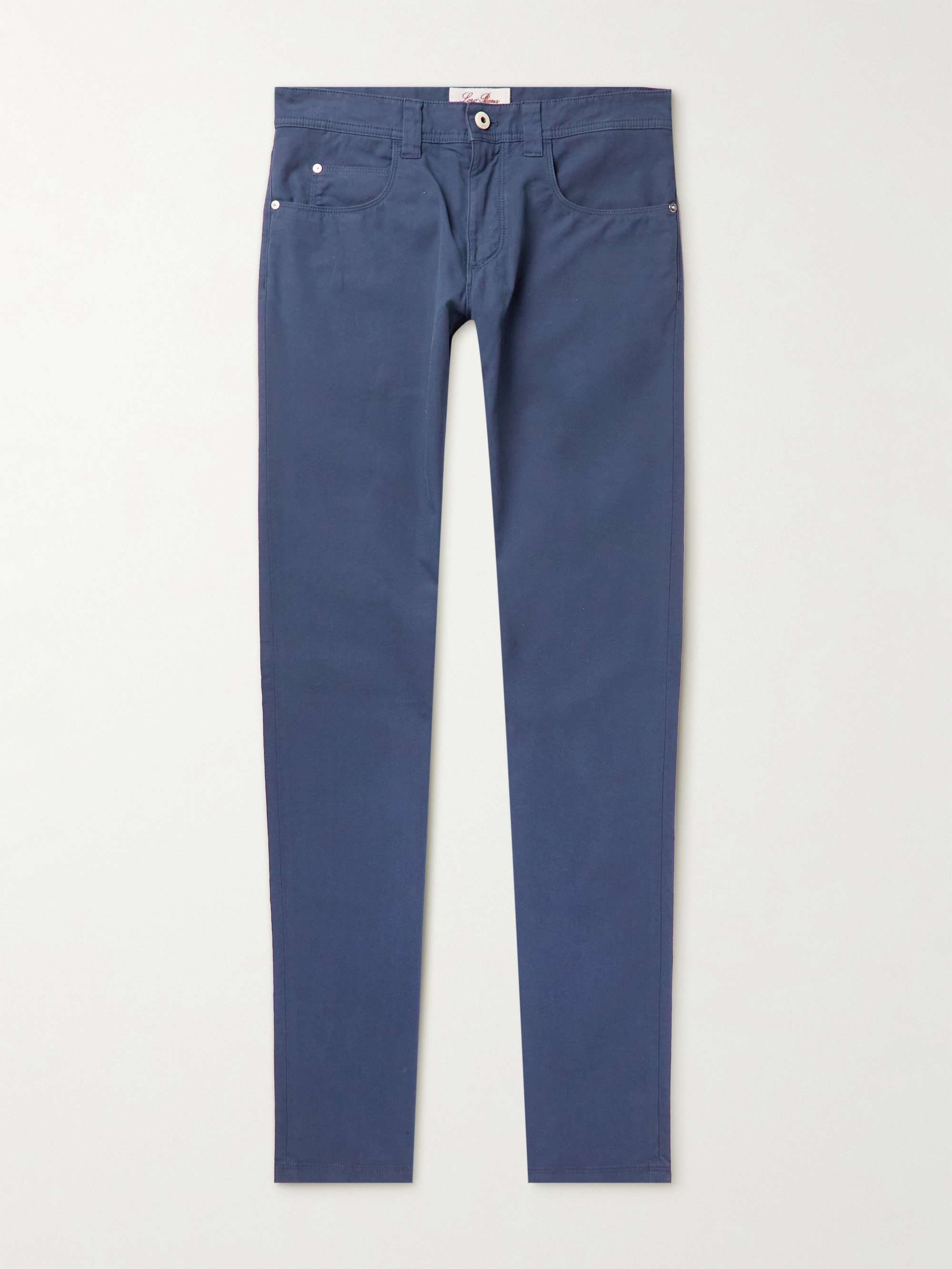 Slim-Fit Garment-Dyed Cotton-Blend Trousers view