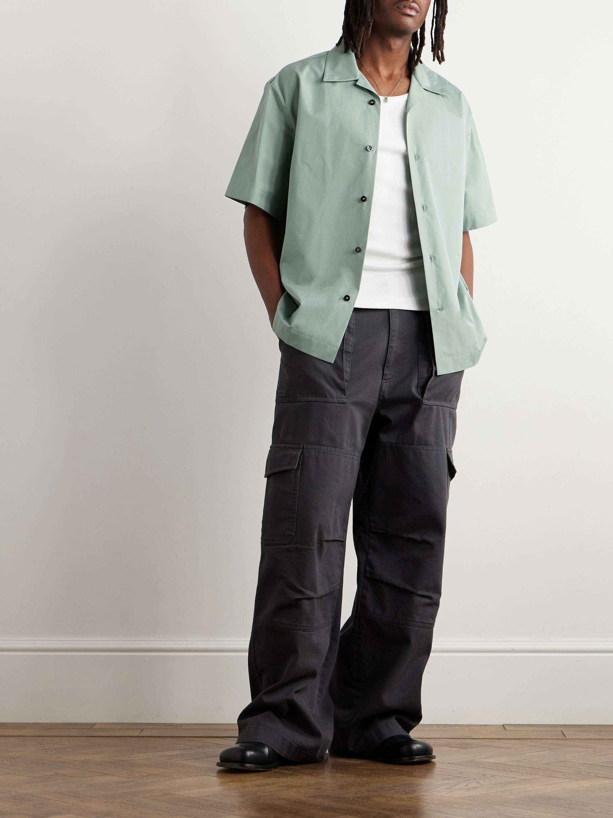 Camp-Collar Organic Cotton-Poplin Shirt view
